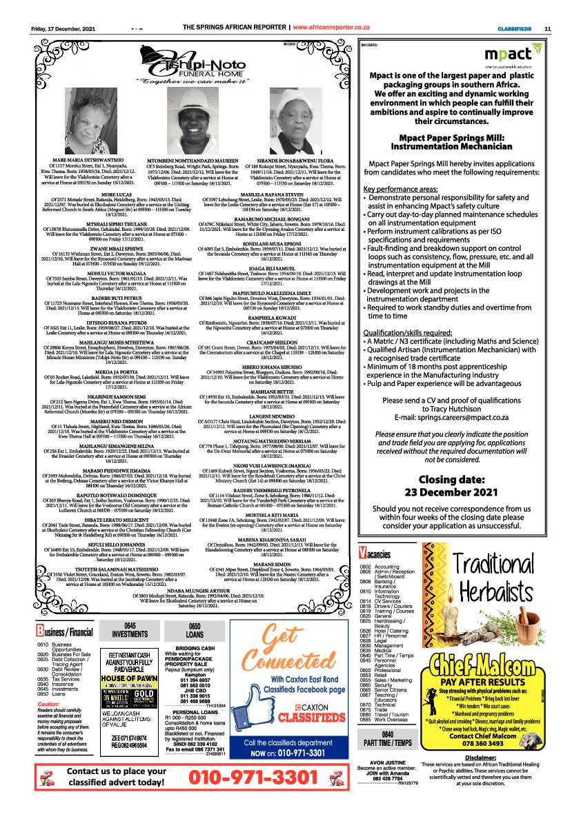 African Reporter 17 December 2021 page 11