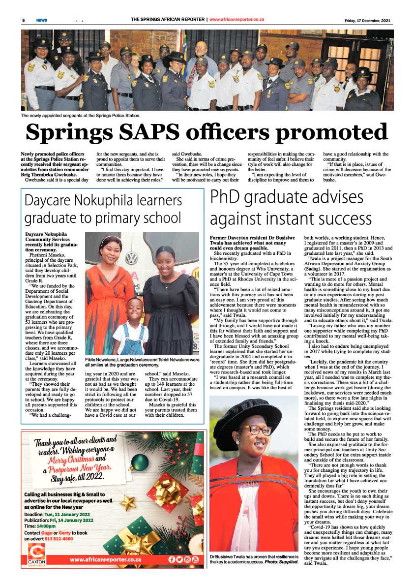 African Reporter 17 December 2021 page 8