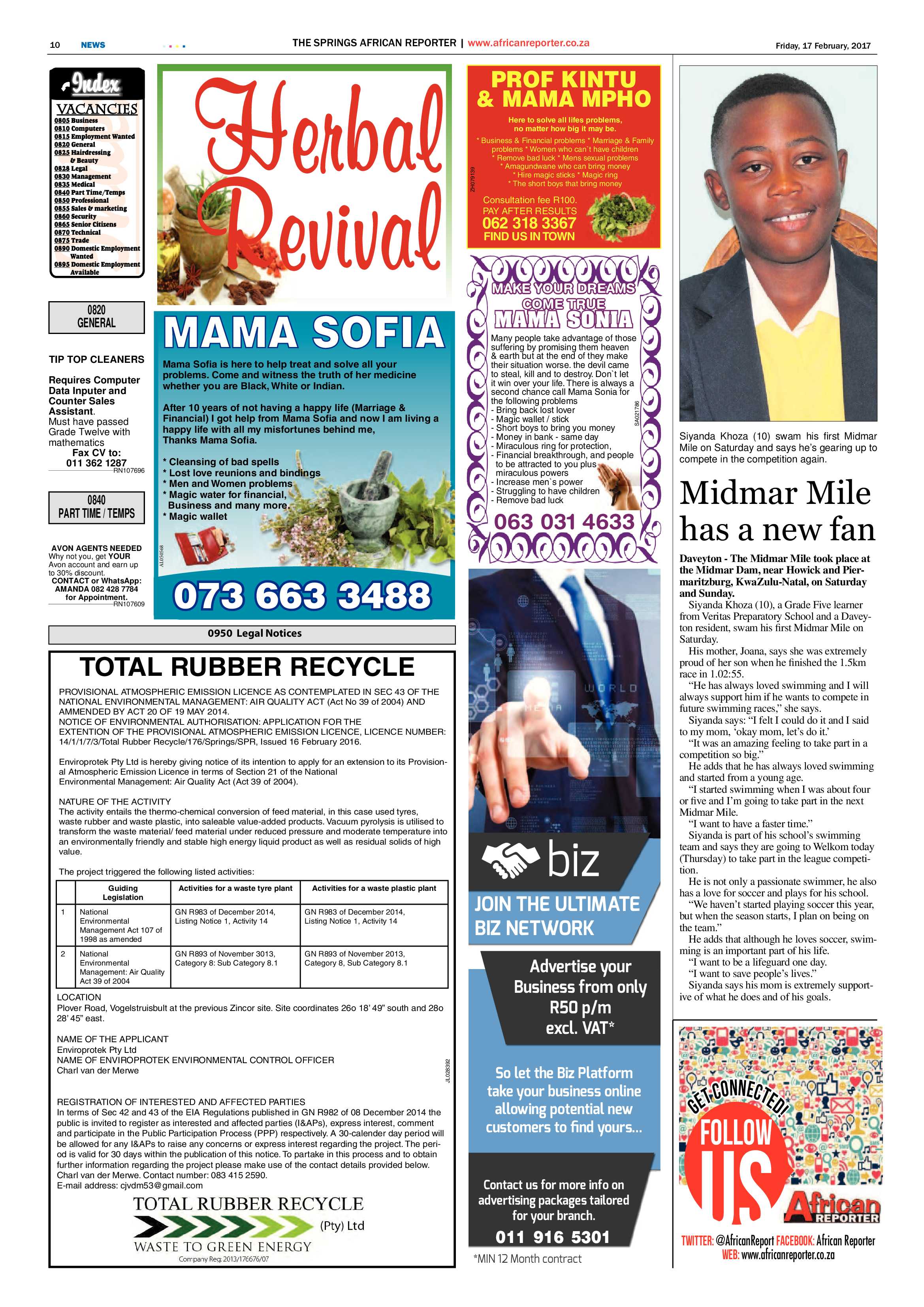 African Reporter 17 February 2017 page 10