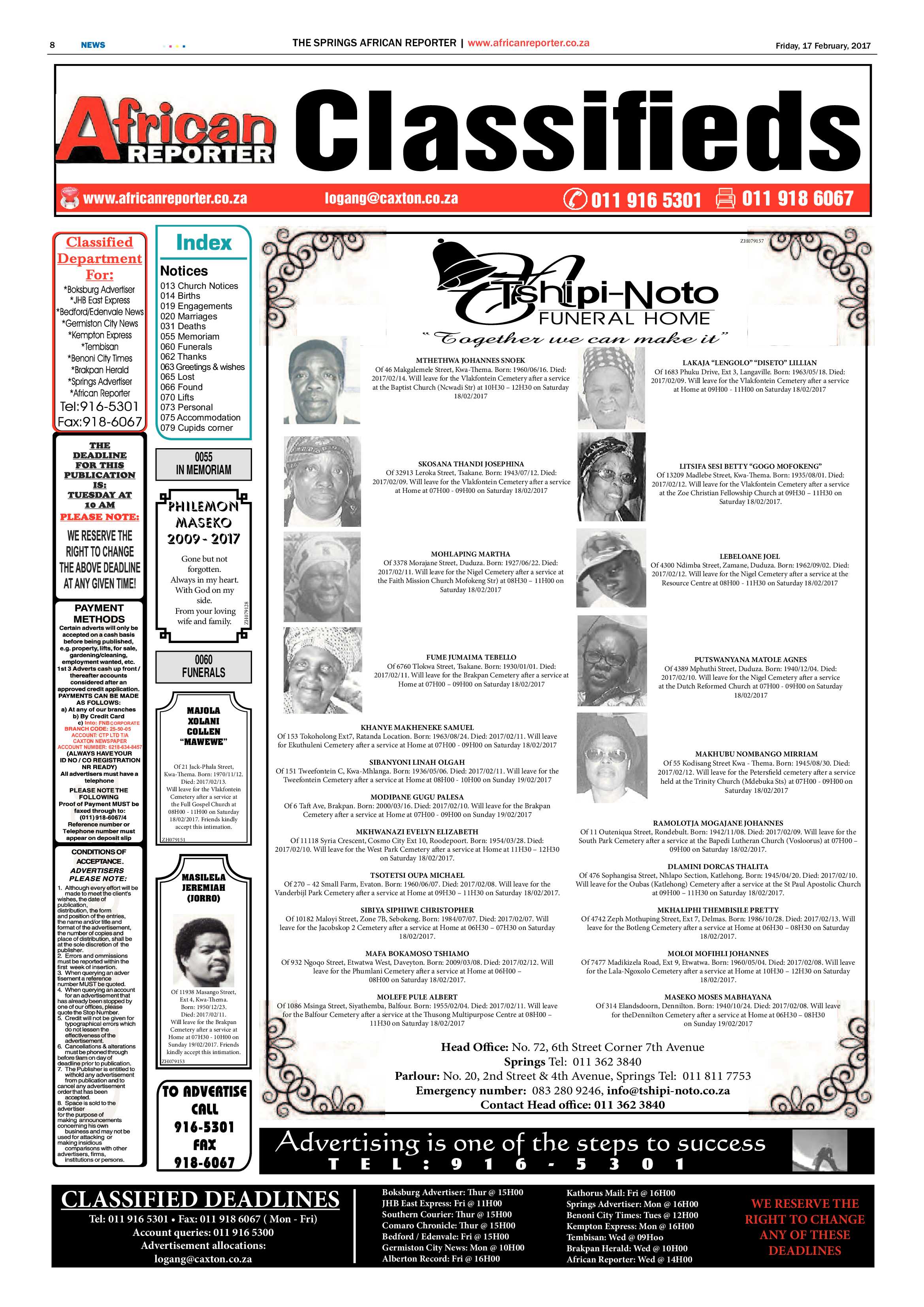African Reporter 17 February 2017 page 8