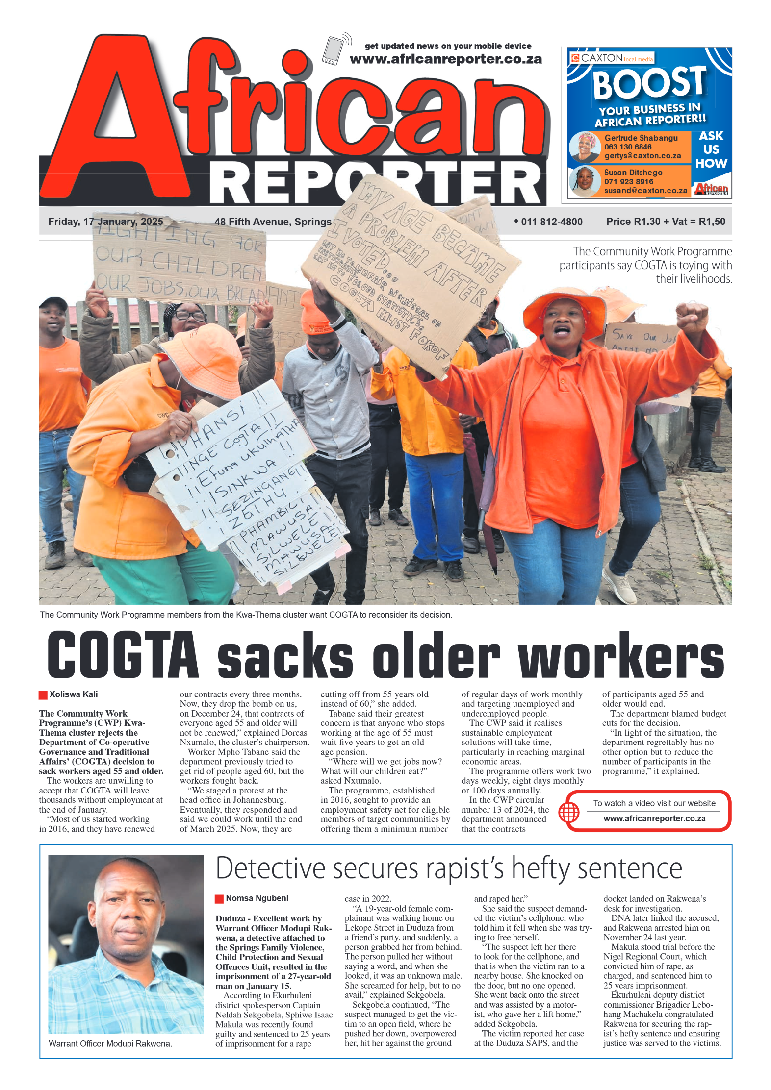 African Reporter 17 January 2025 page 1
