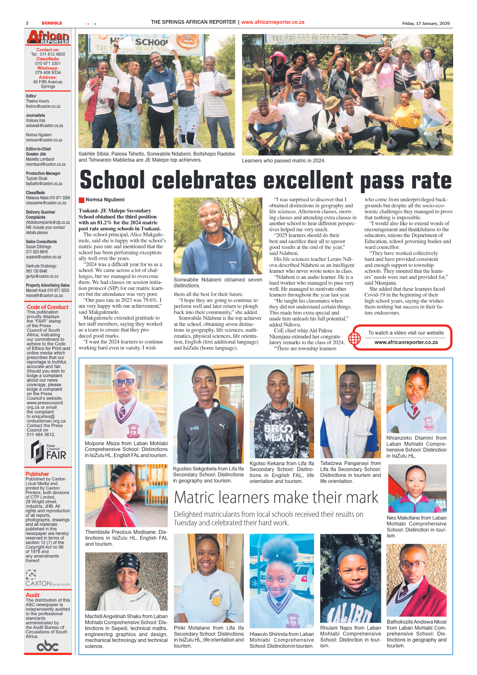 African Reporter 17 January 2025 page 2