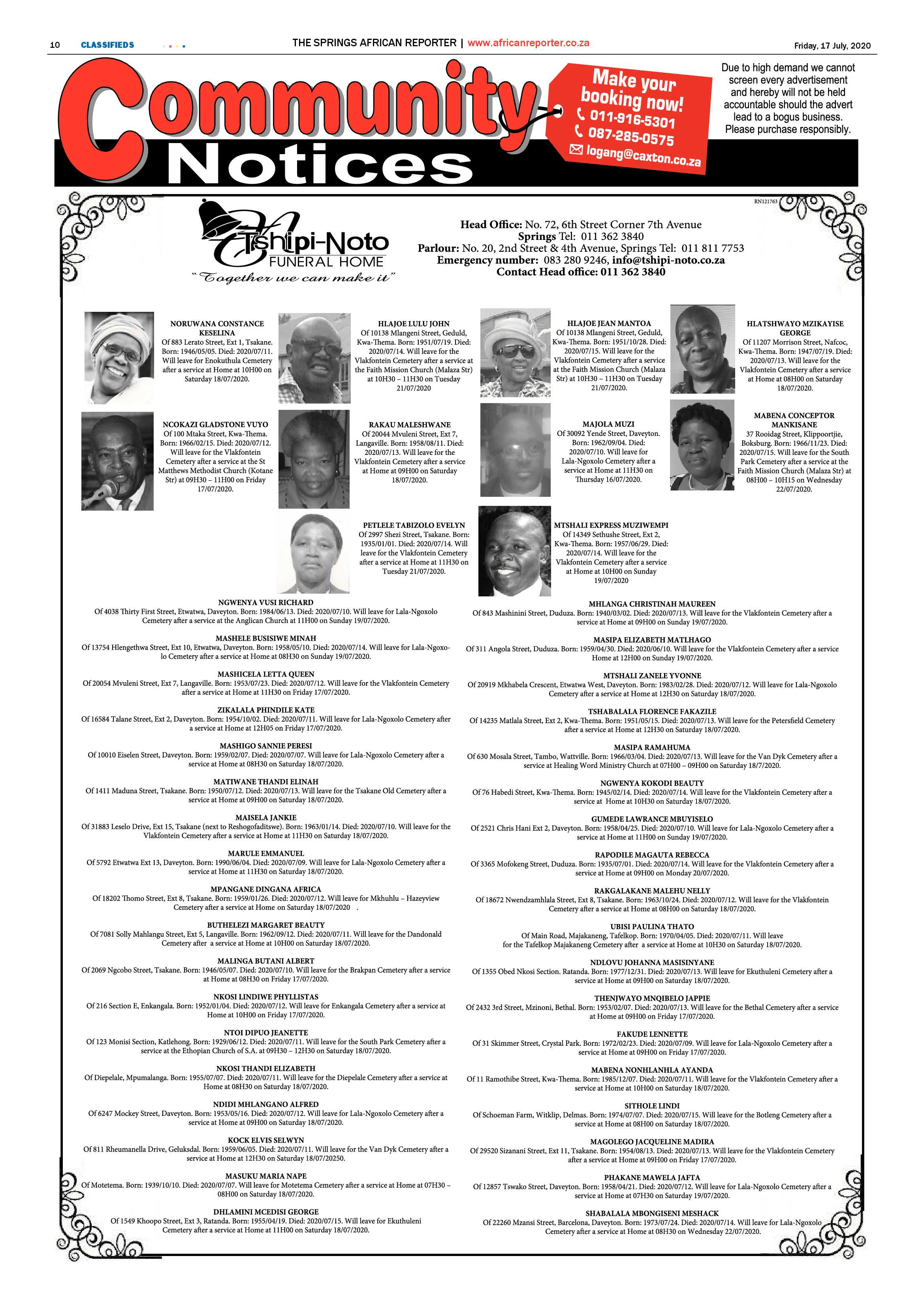 African Reporter 17 July 2020 page 10