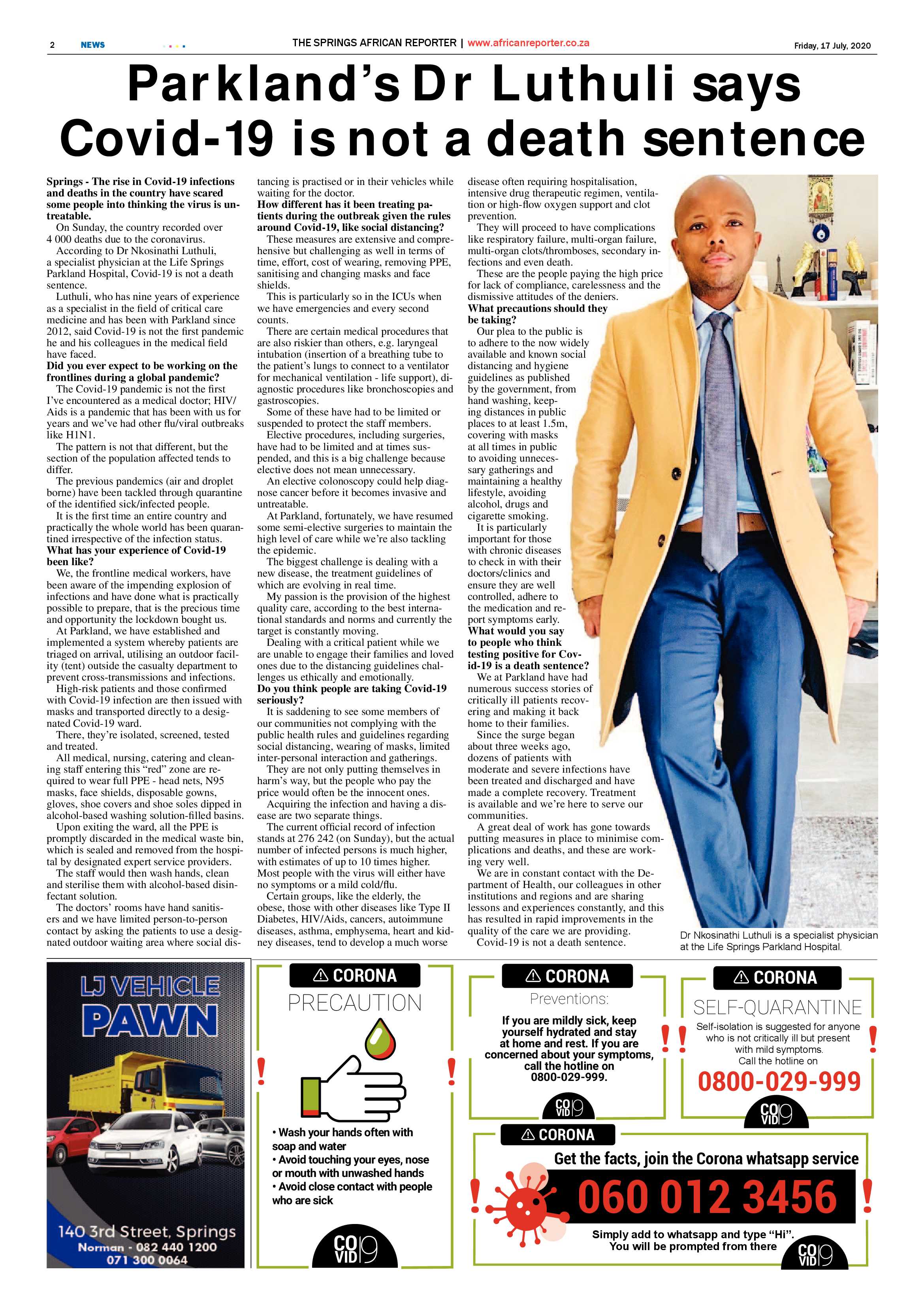 African Reporter 17 July 2020 page 2