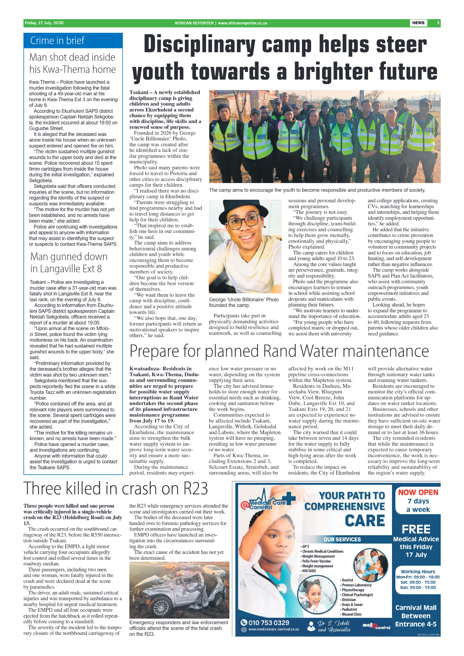 African Reporter 17 July 2026 page 3