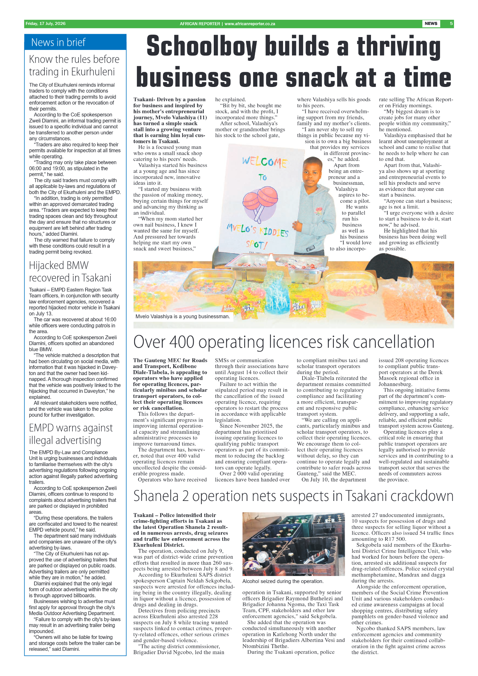 African Reporter 17 July 2026 page 5