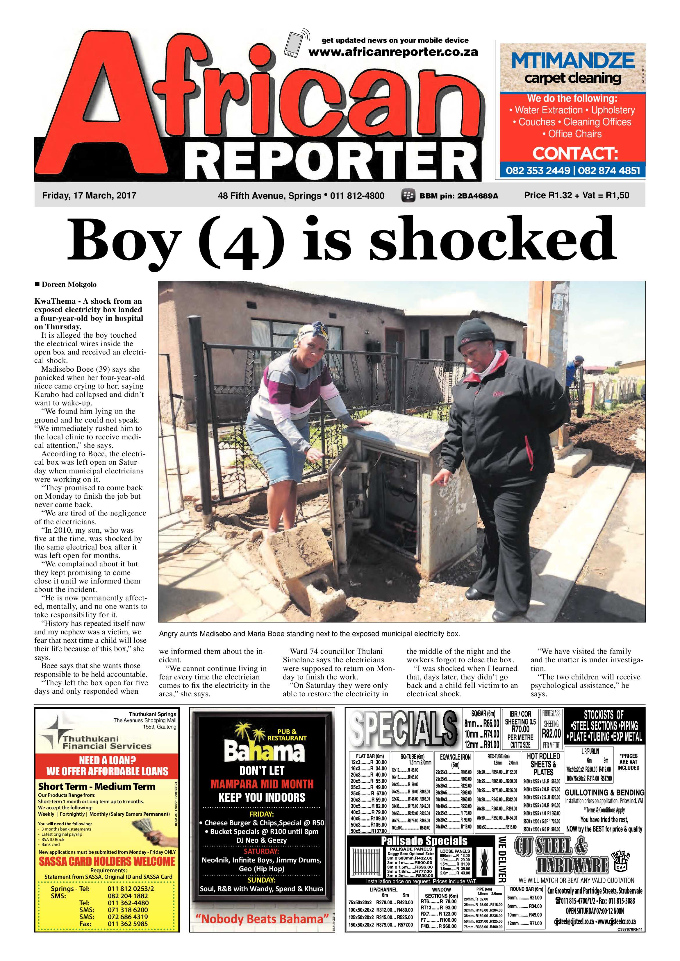 African Reporter 17 March 2017 page 1
