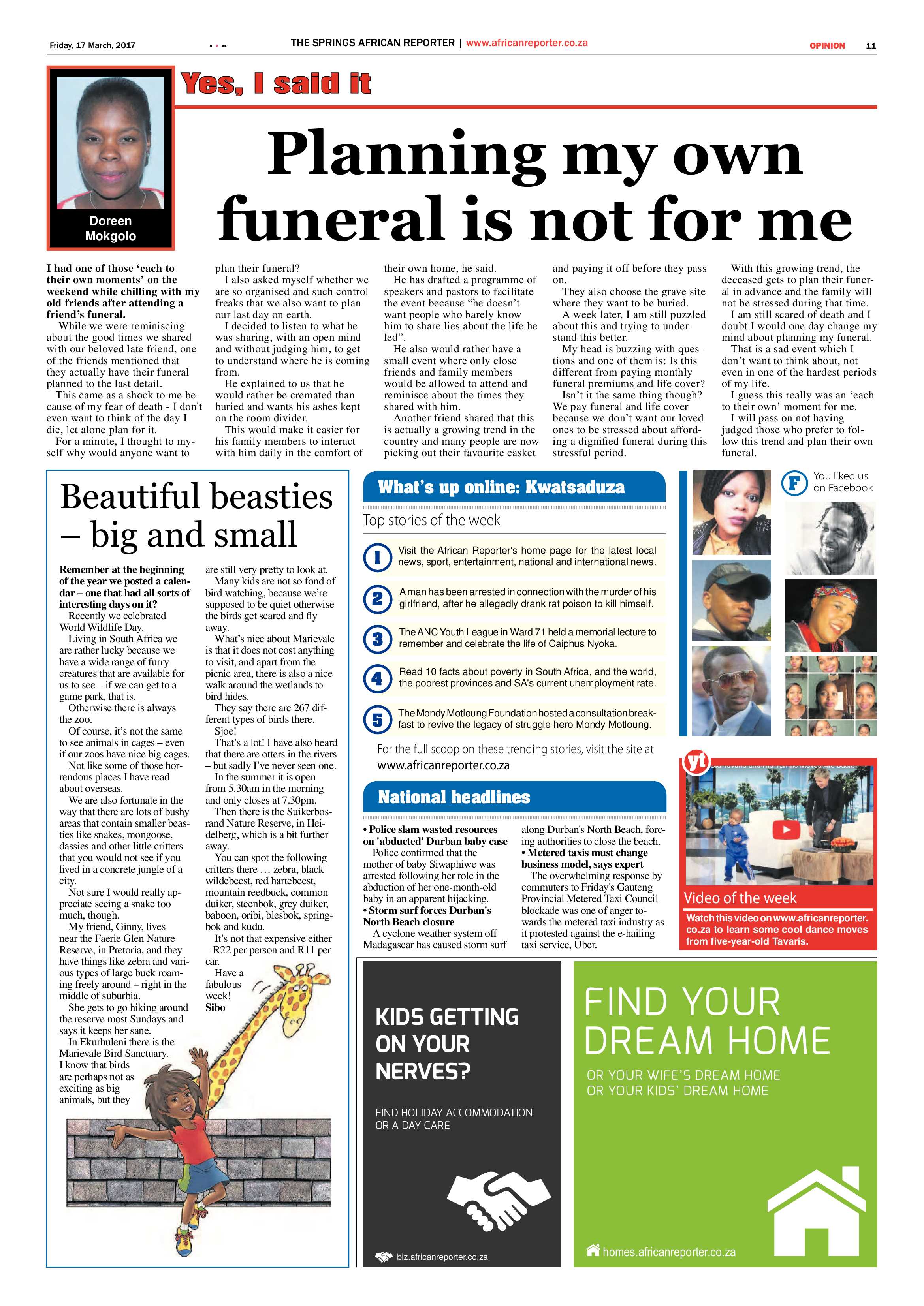 African Reporter 17 March 2017 page 11