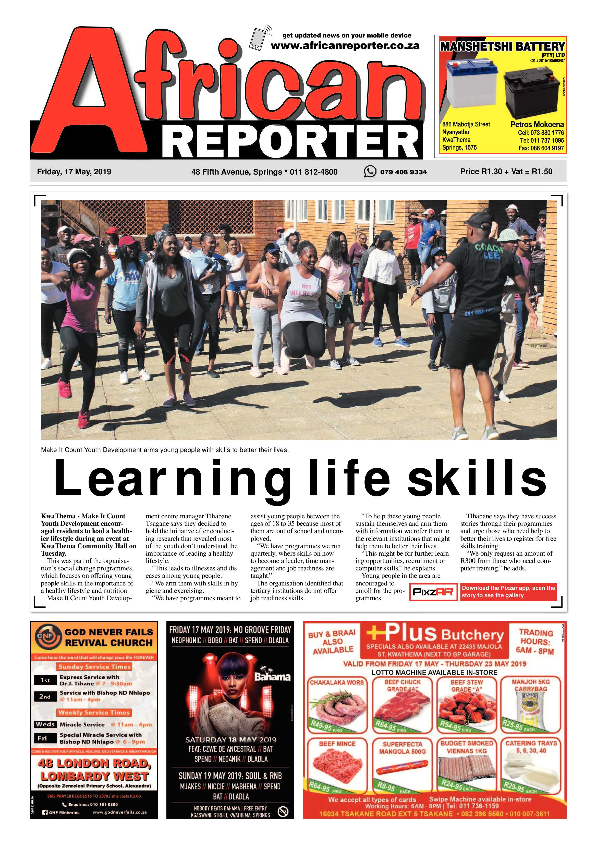 African Reporter 17 May 2019 page 1