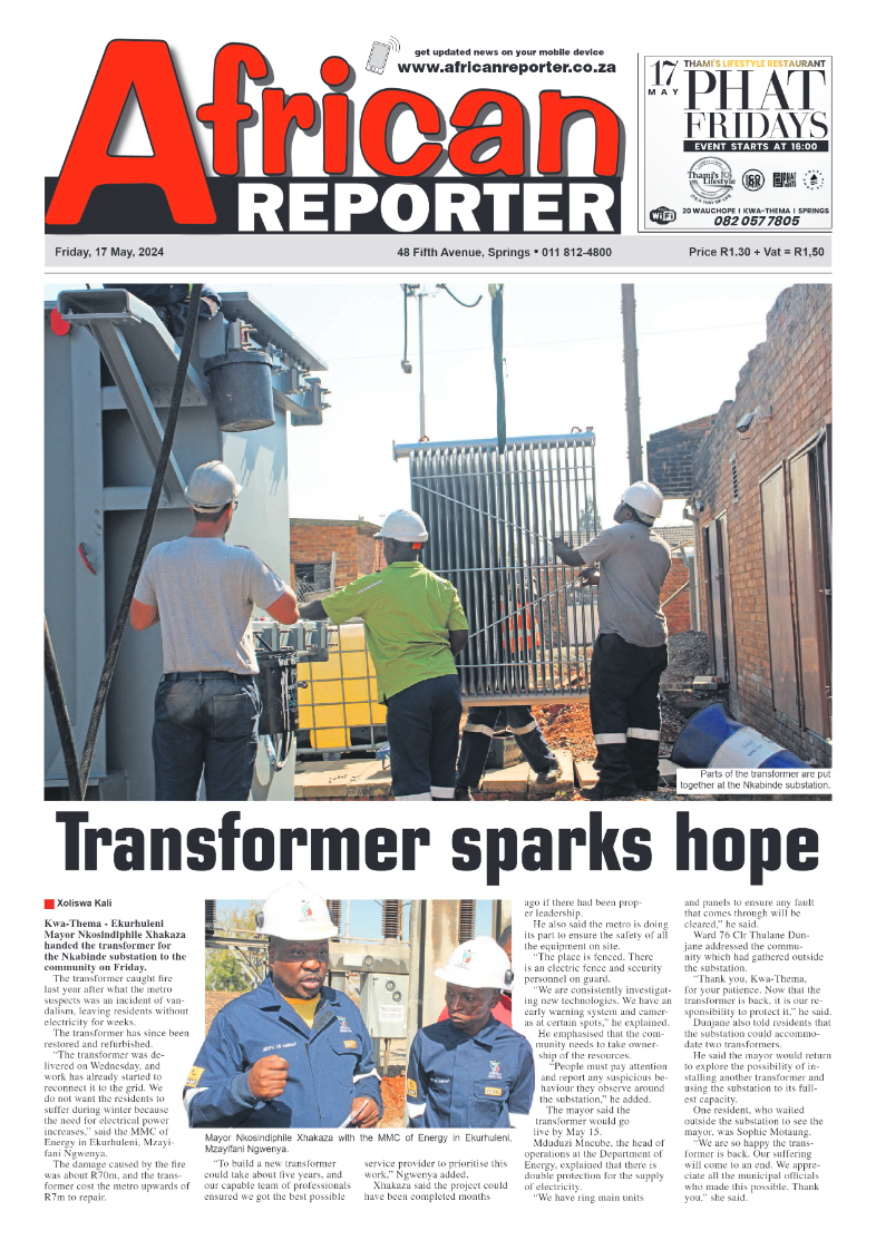 African Reporter 17 May 2024 page 1