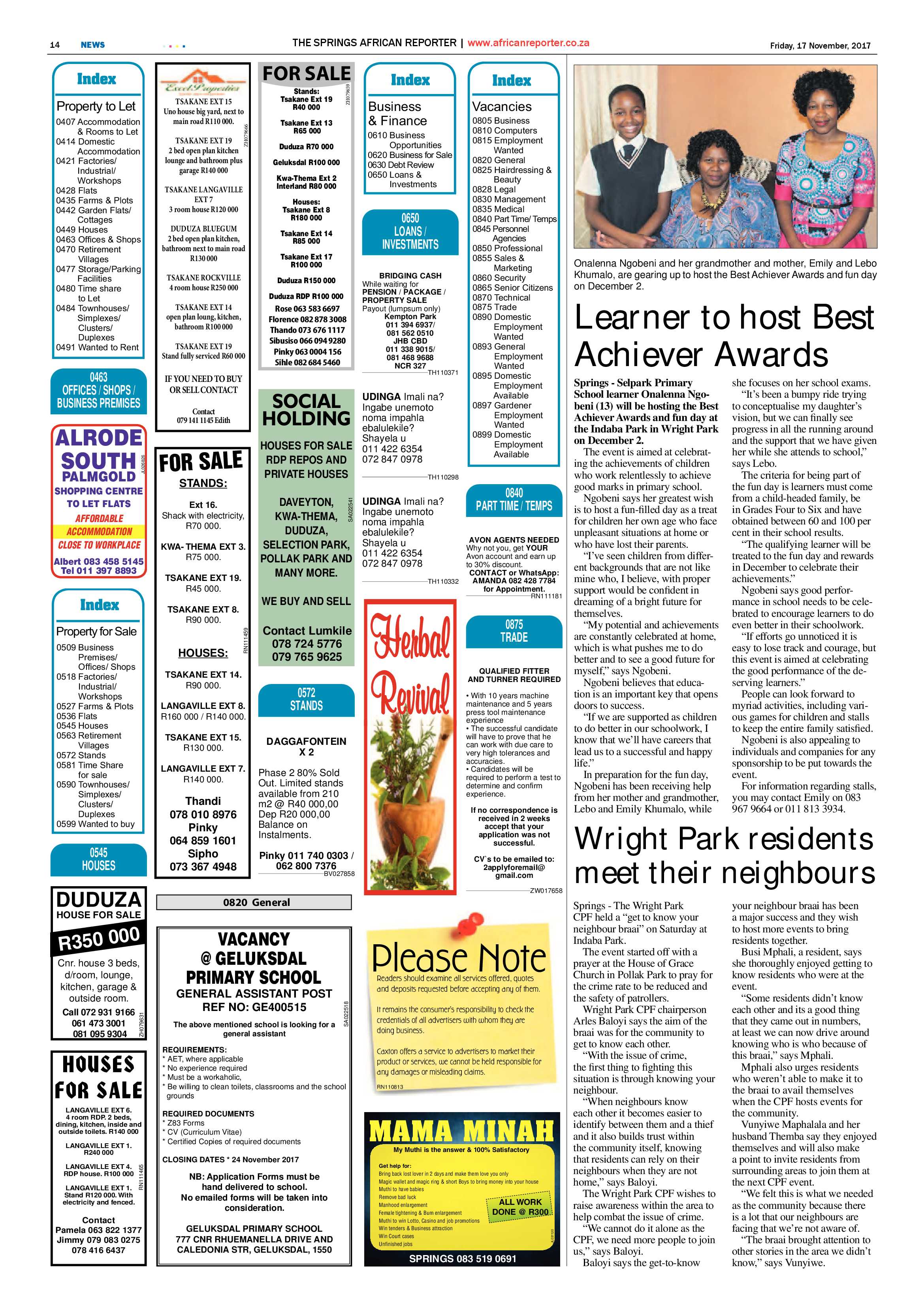 African Reporter 17 November 2017 page 14