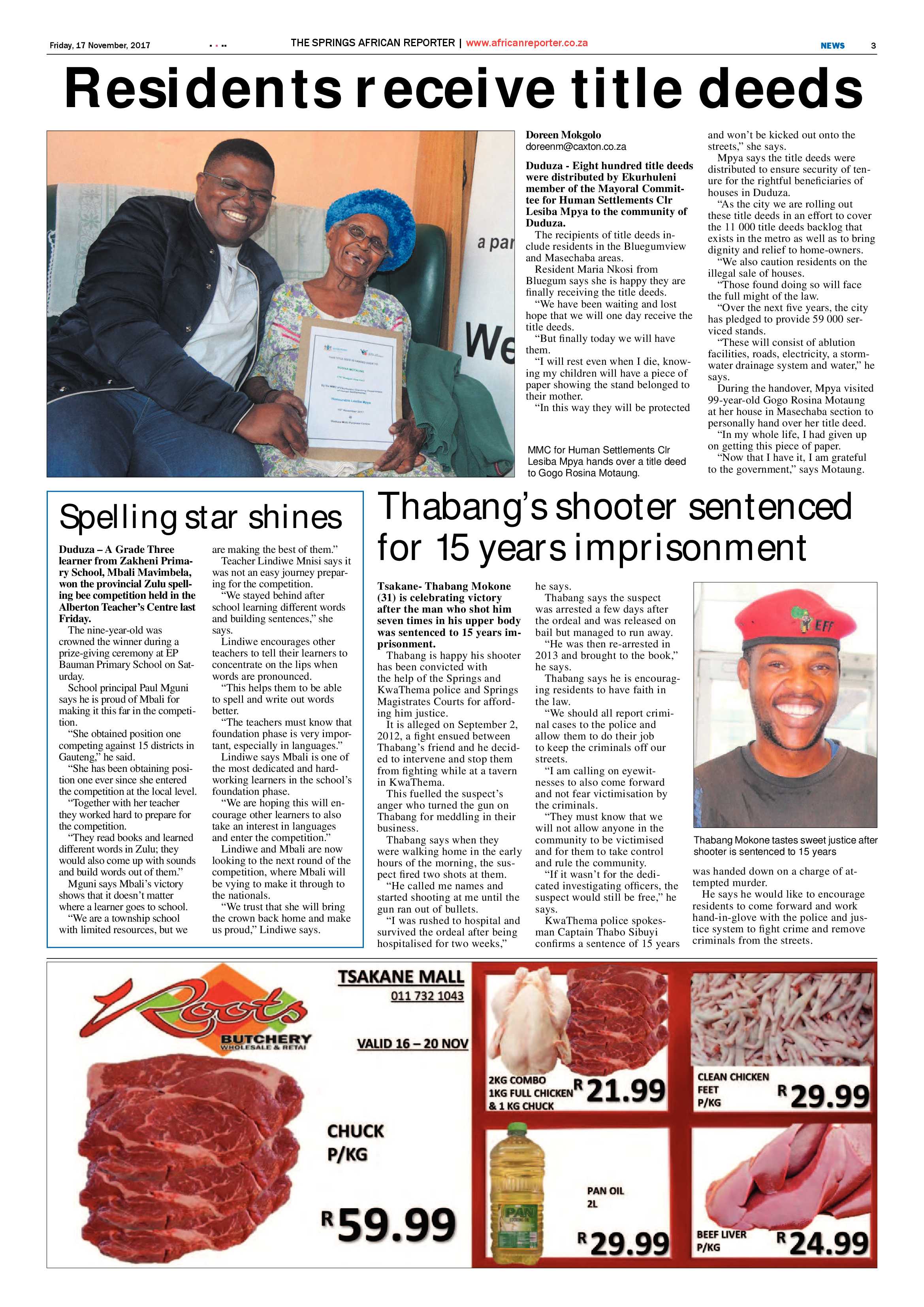 African Reporter 17 November 2017 page 3