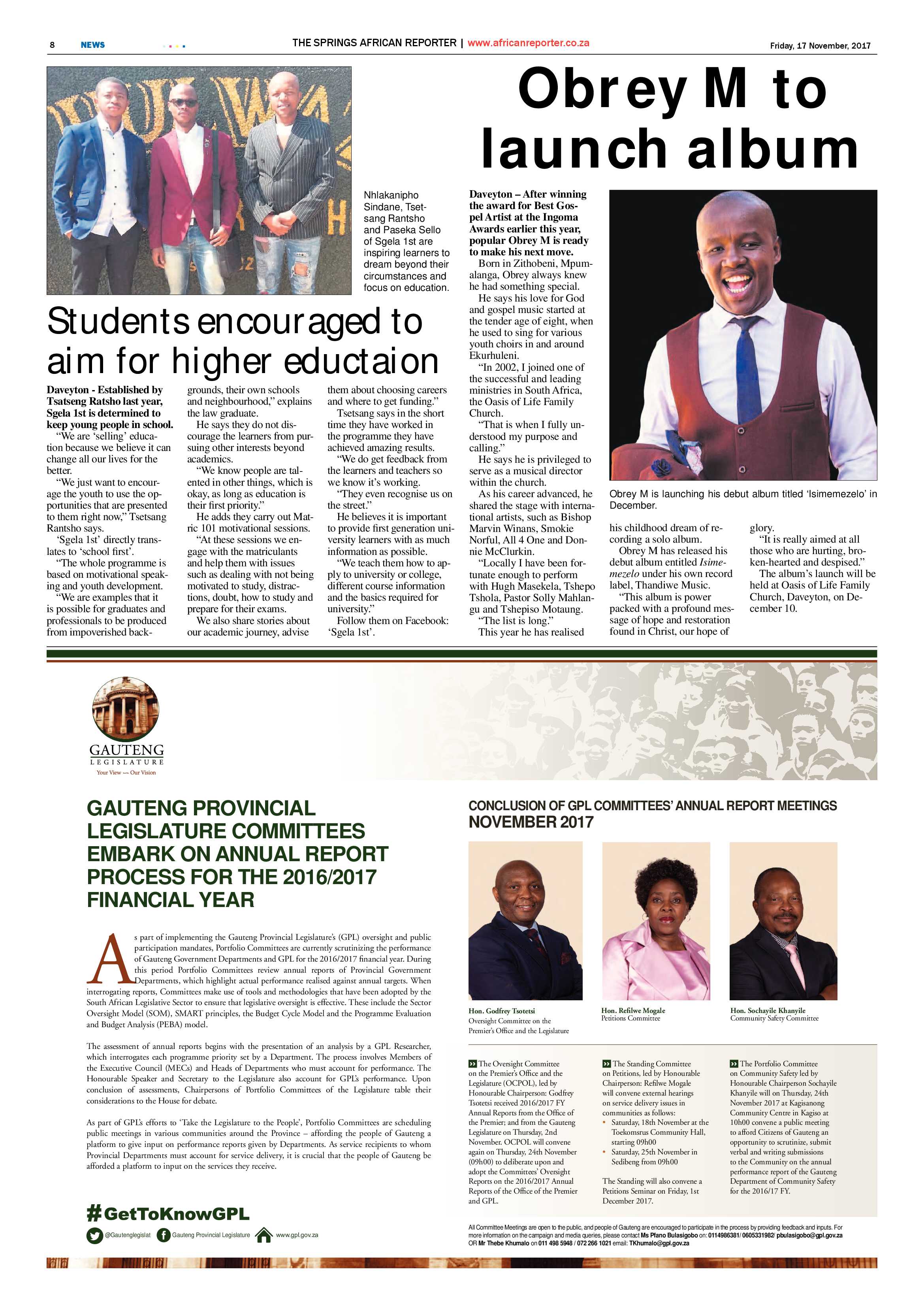 African Reporter 17 November 2017 page 8