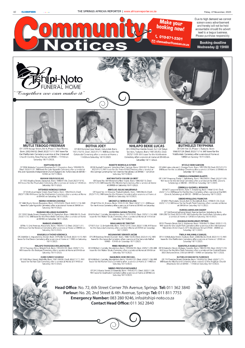 African Reporter 17 November 2023 page 10