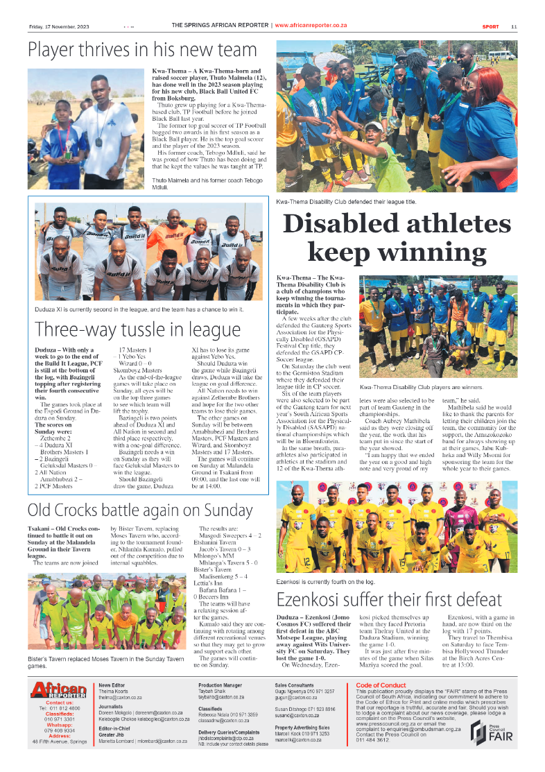 African Reporter 17 November 2023 page 11
