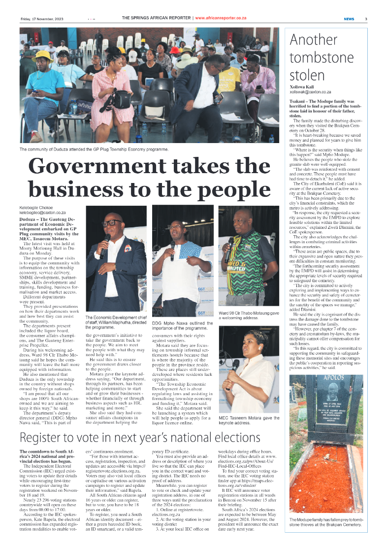 African Reporter 17 November 2023 page 3