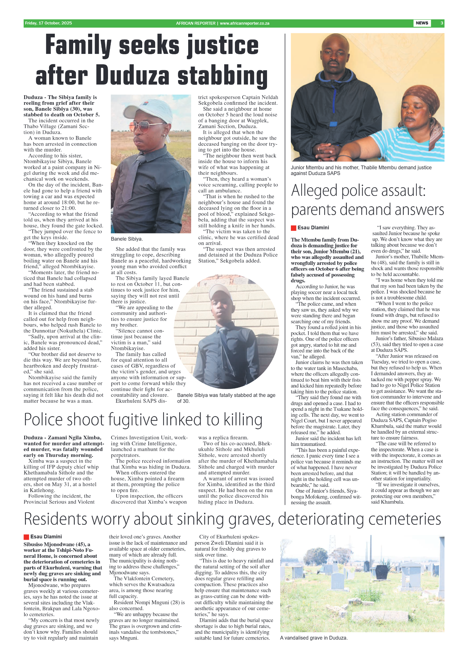African Reporter 17 October 2025 page 3