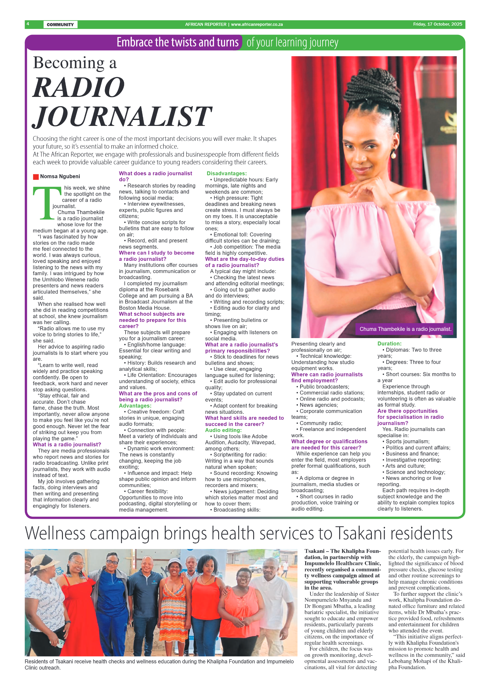 African Reporter 17 October 2025 page 4