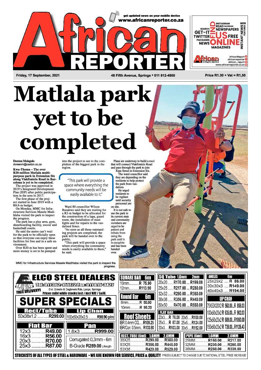 African Reporter 17 September 2021 page 1
