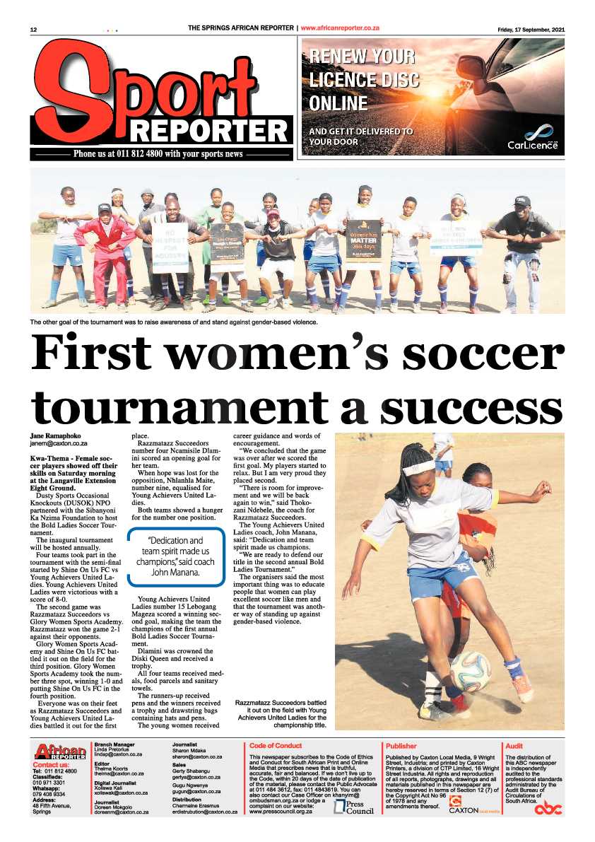 African Reporter 17 September 2021 page 12