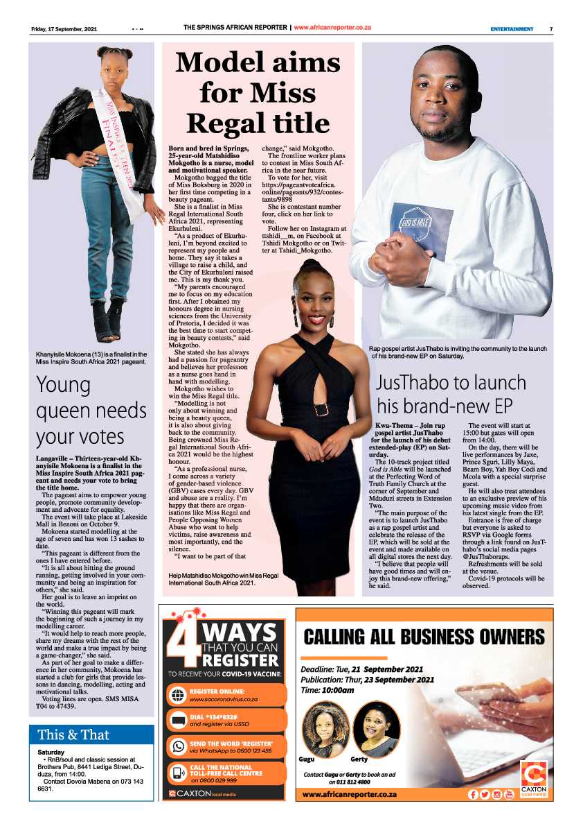 African Reporter 17 September 2021 page 7