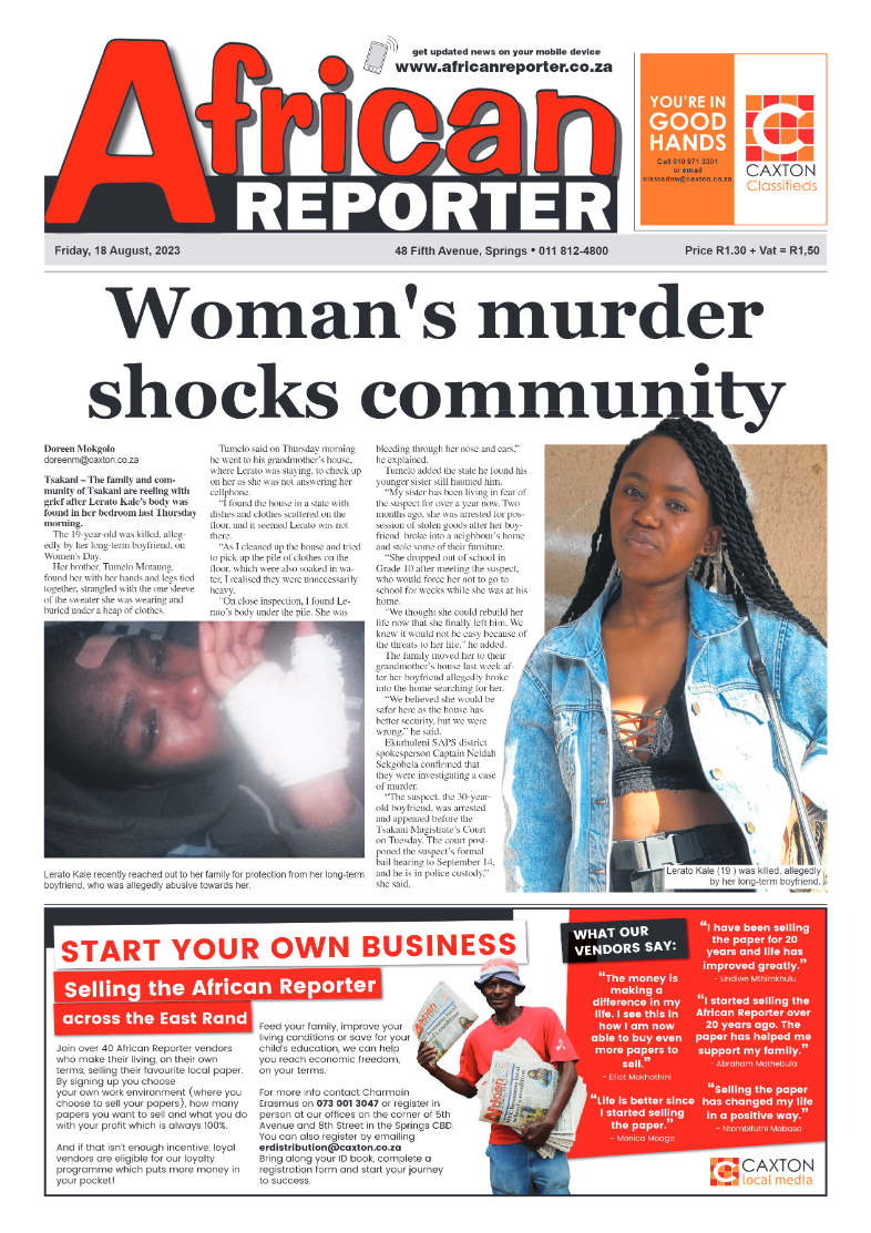 African Reporter 18 Aug 2023 page 1