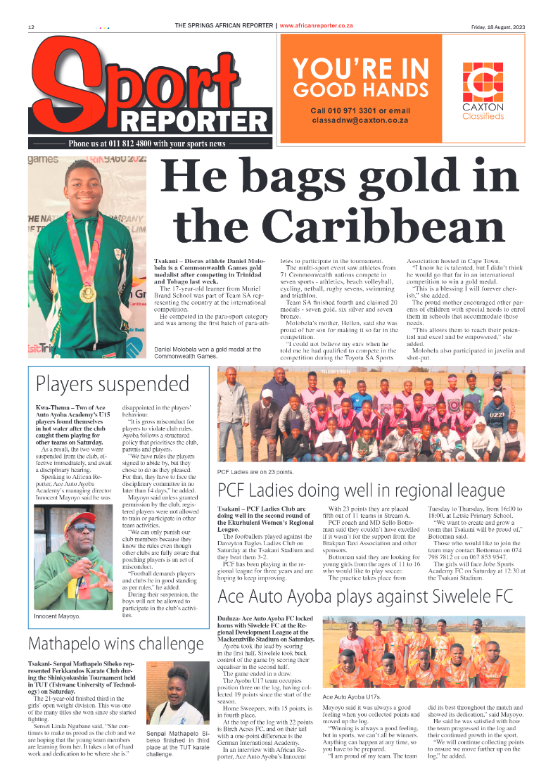 African Reporter 18 Aug 2023 page 12