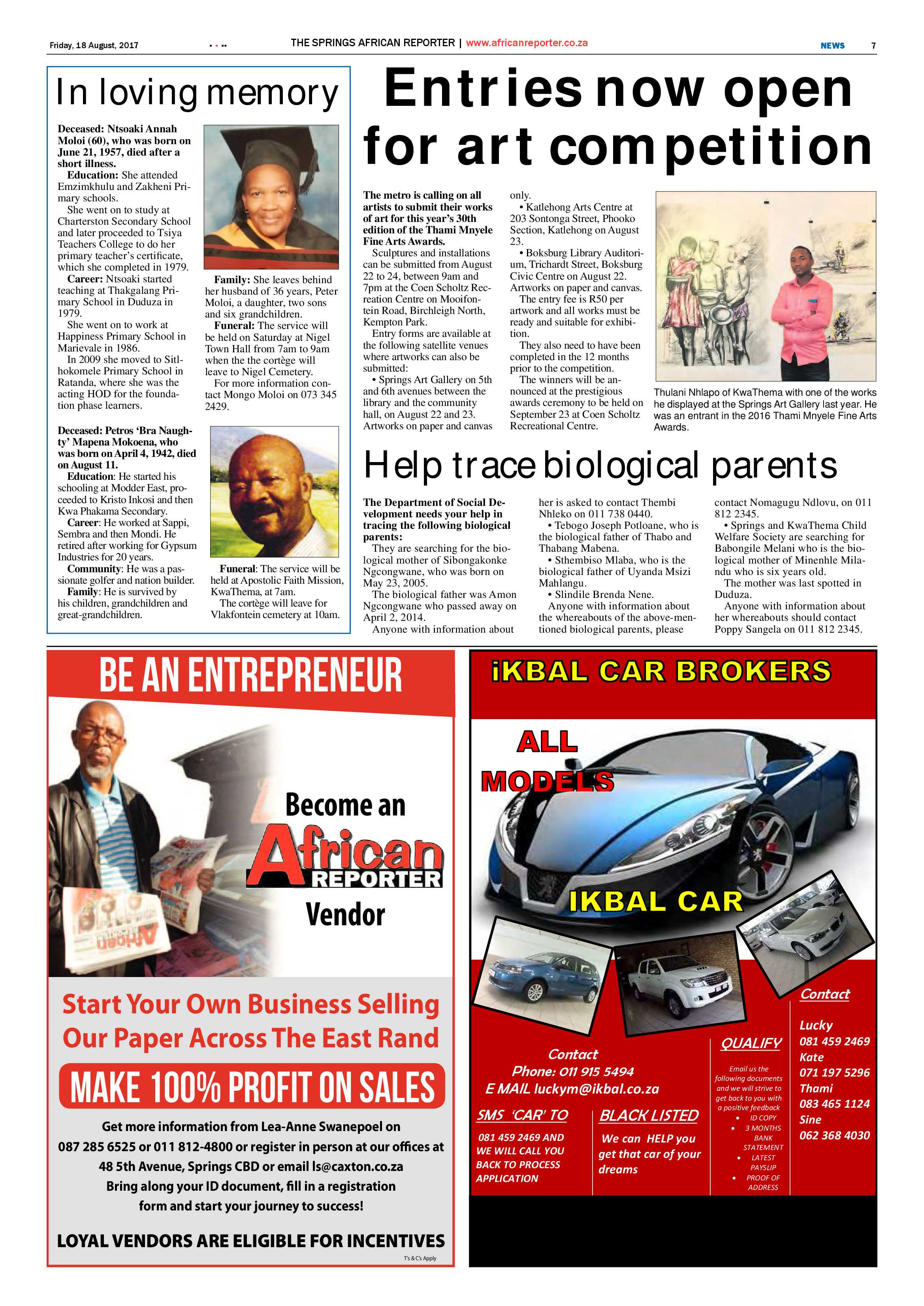 African Reporter 18 August 2017 page 7