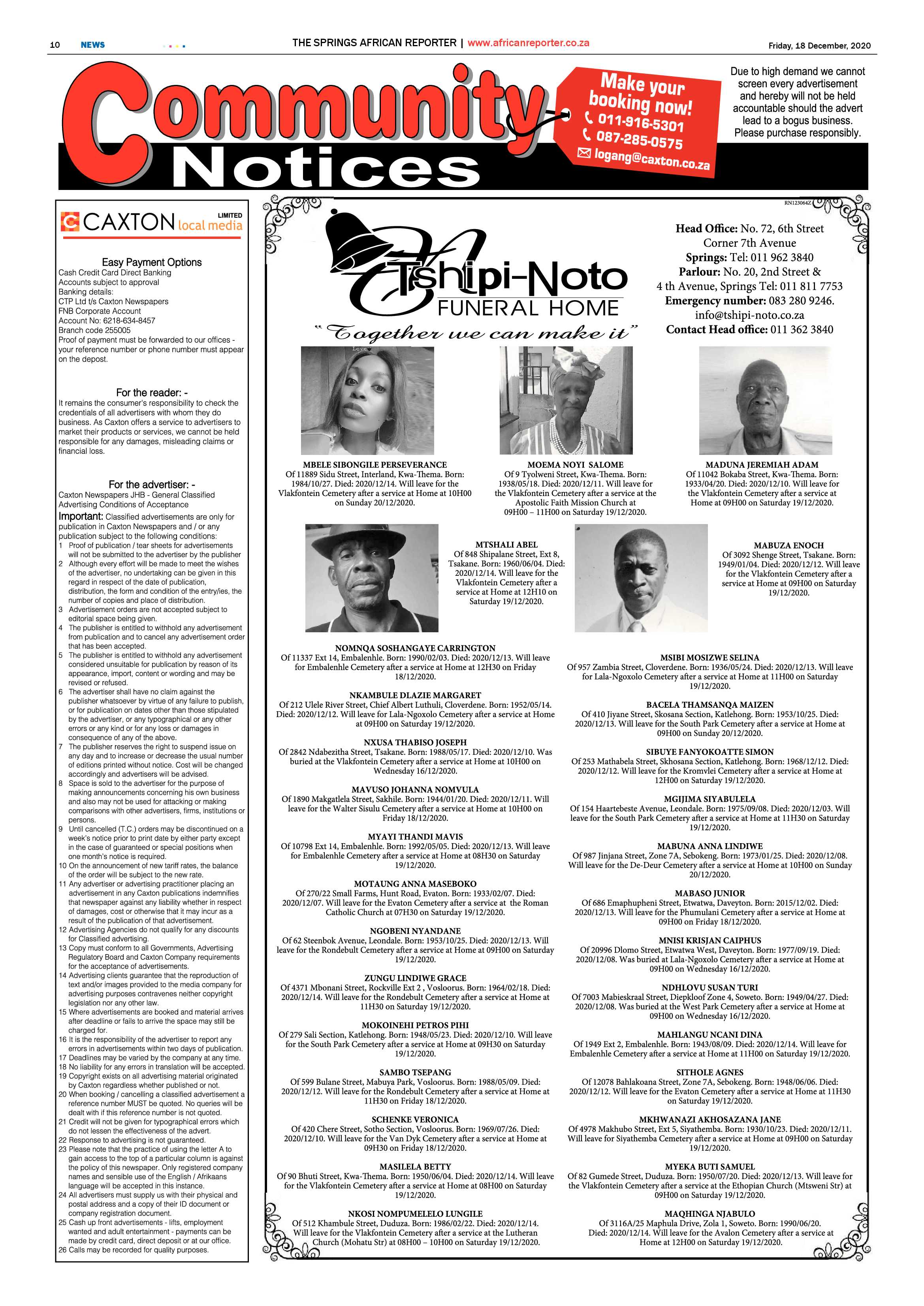 African Reporter 18 December 2020 page 10