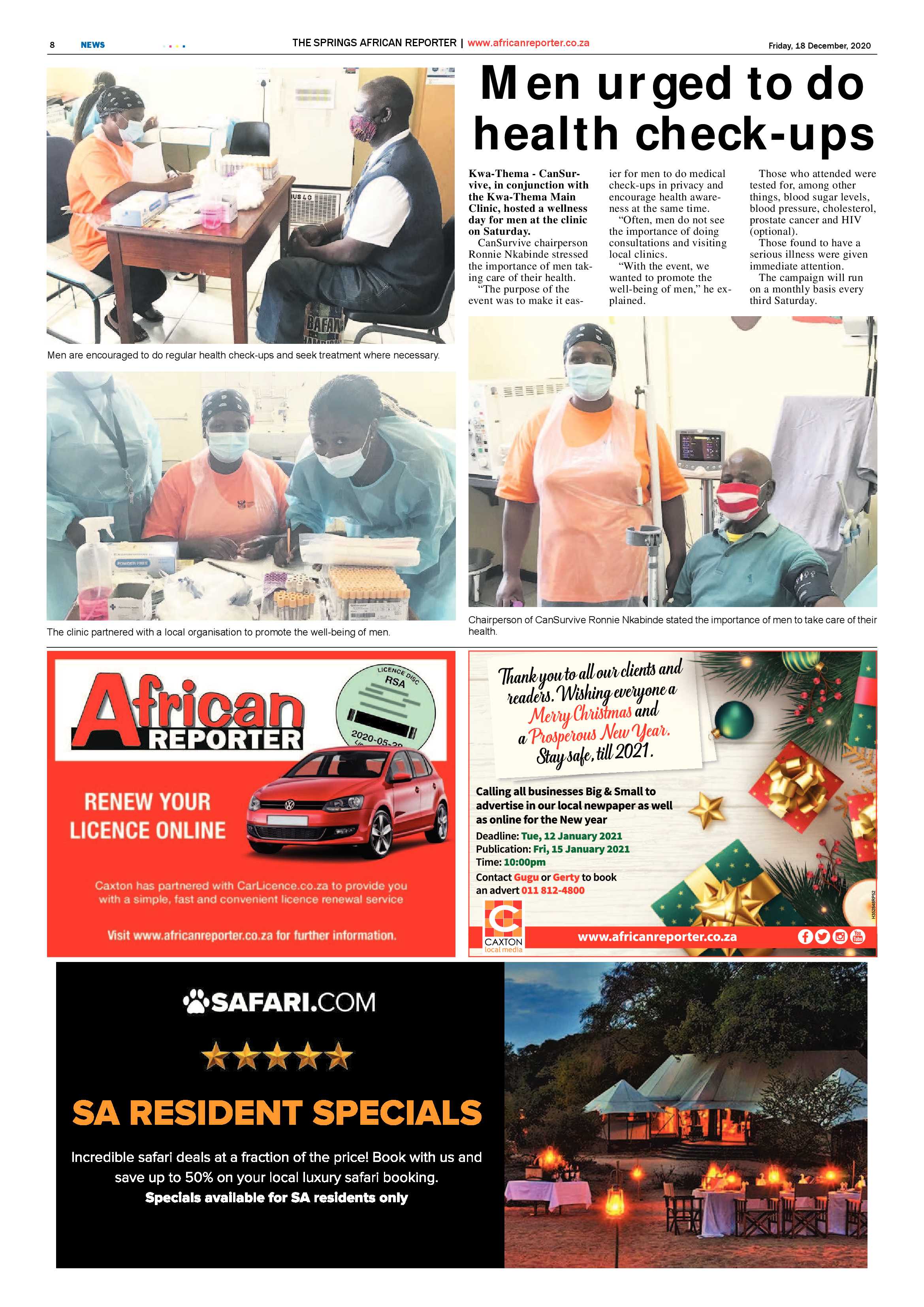 African Reporter 18 December 2020 page 8