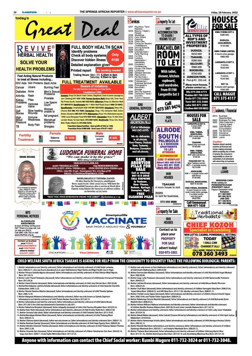 African Reporter 18 February 2022 page 10