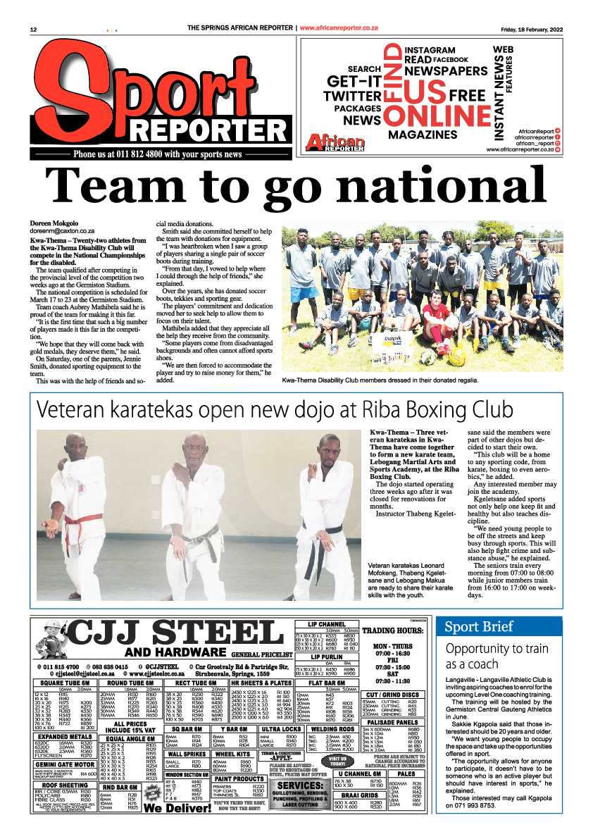 African Reporter 18 February 2022 page 12