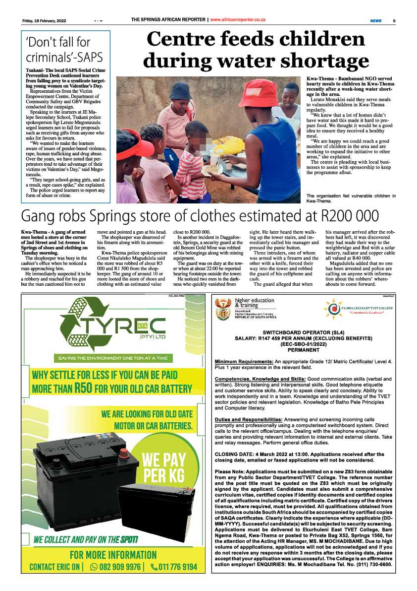 African Reporter 18 February 2022 page 5