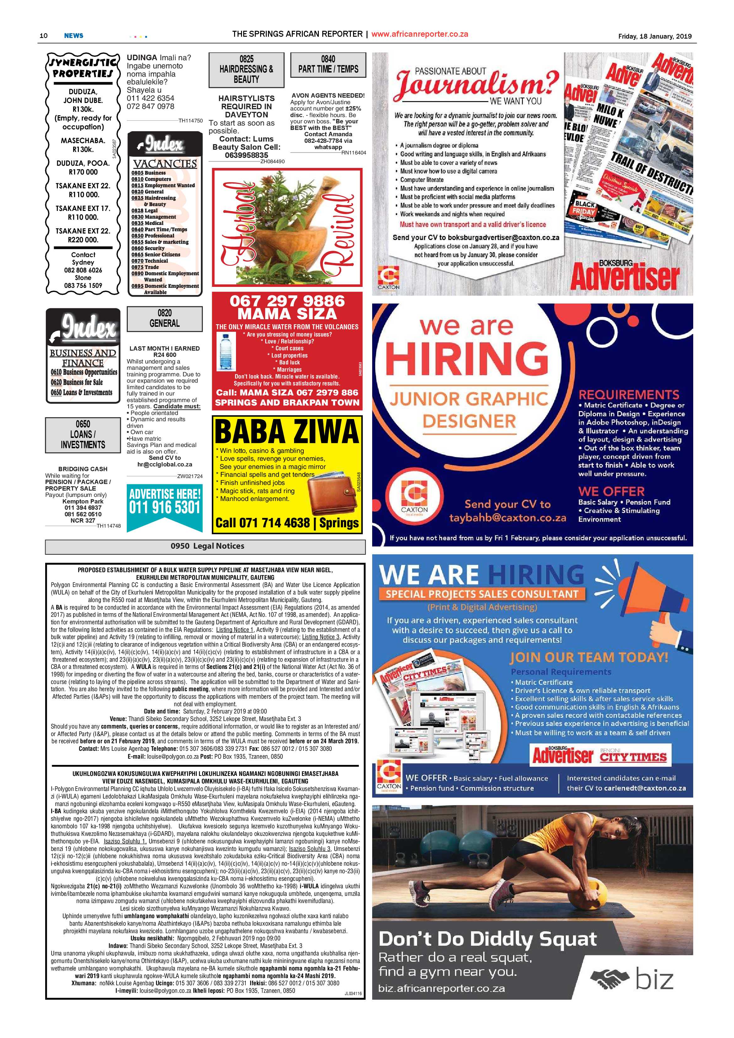 African Reporter 18 January 2019 page 10