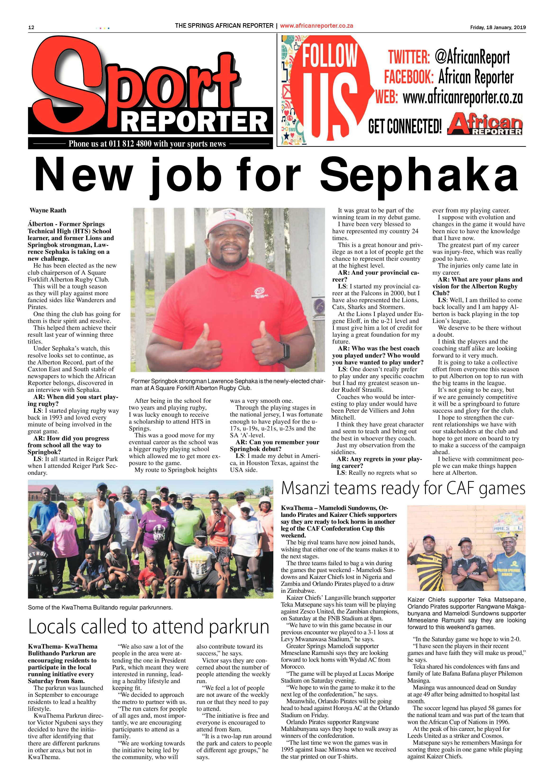 African Reporter 18 January 2019 page 12