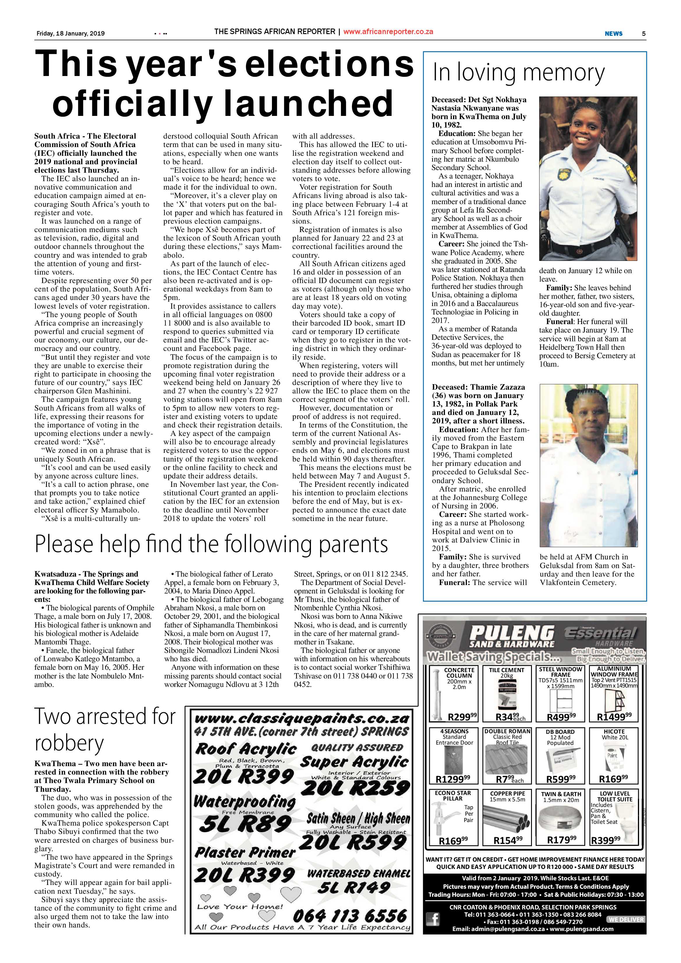 African Reporter 18 January 2019 page 5