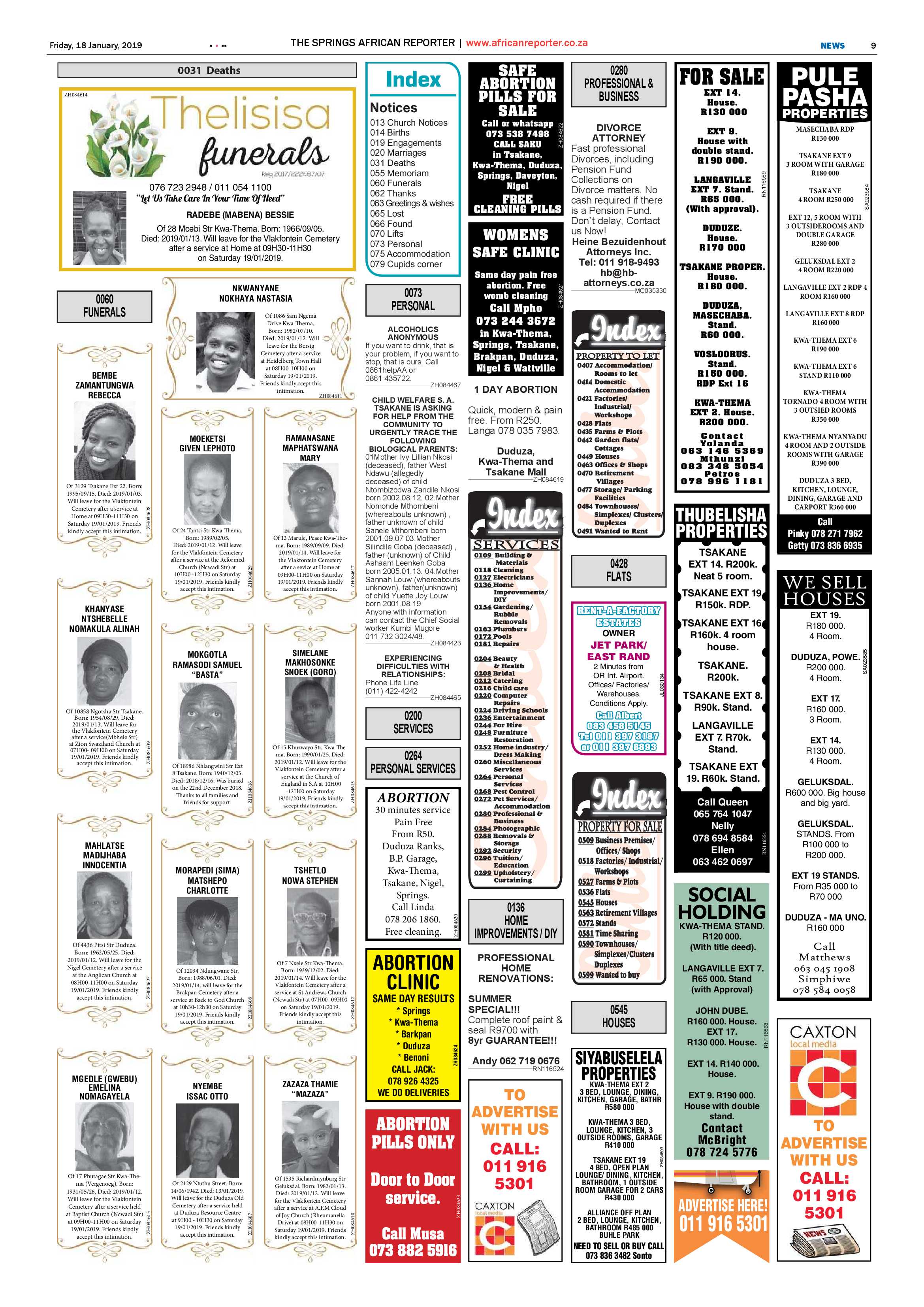 African Reporter 18 January 2019 page 9