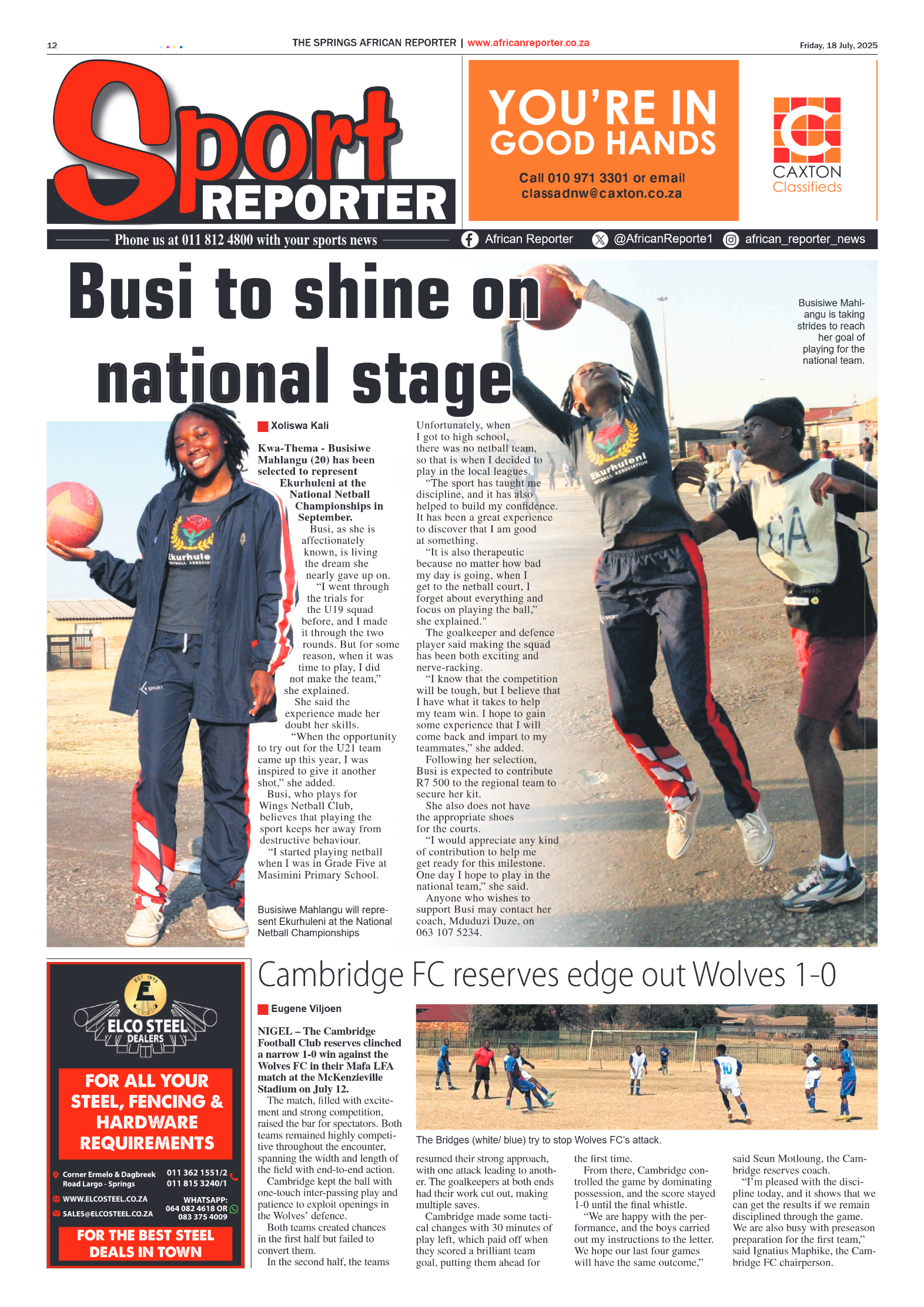 African Reporter 18 July 2025 page 12