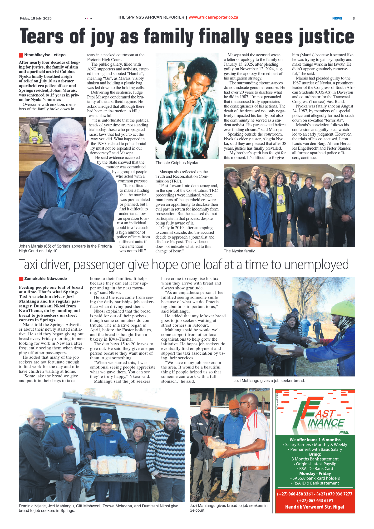 African Reporter 18 July 2025 page 3