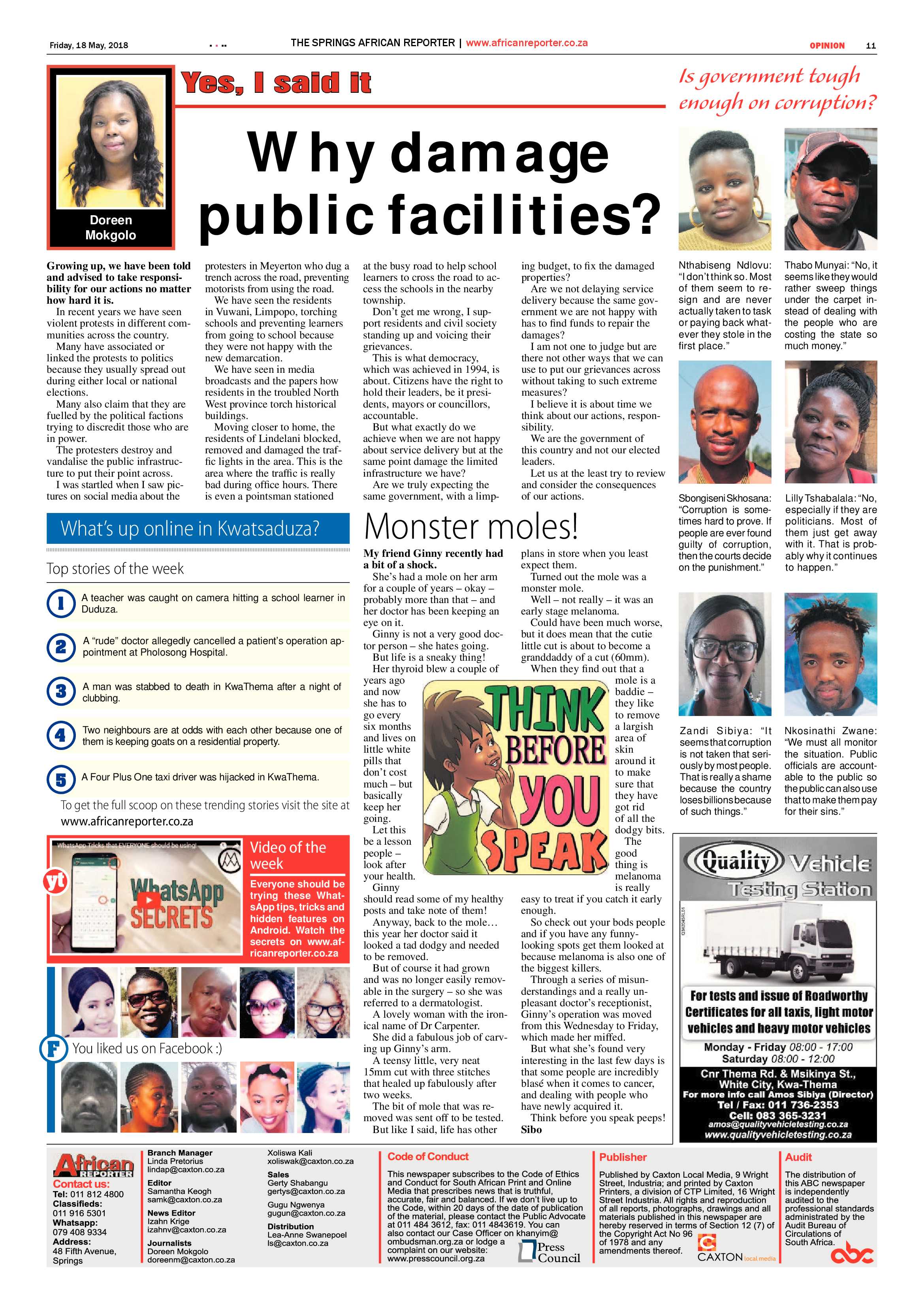 African Reporter 18 May 2018 page 11