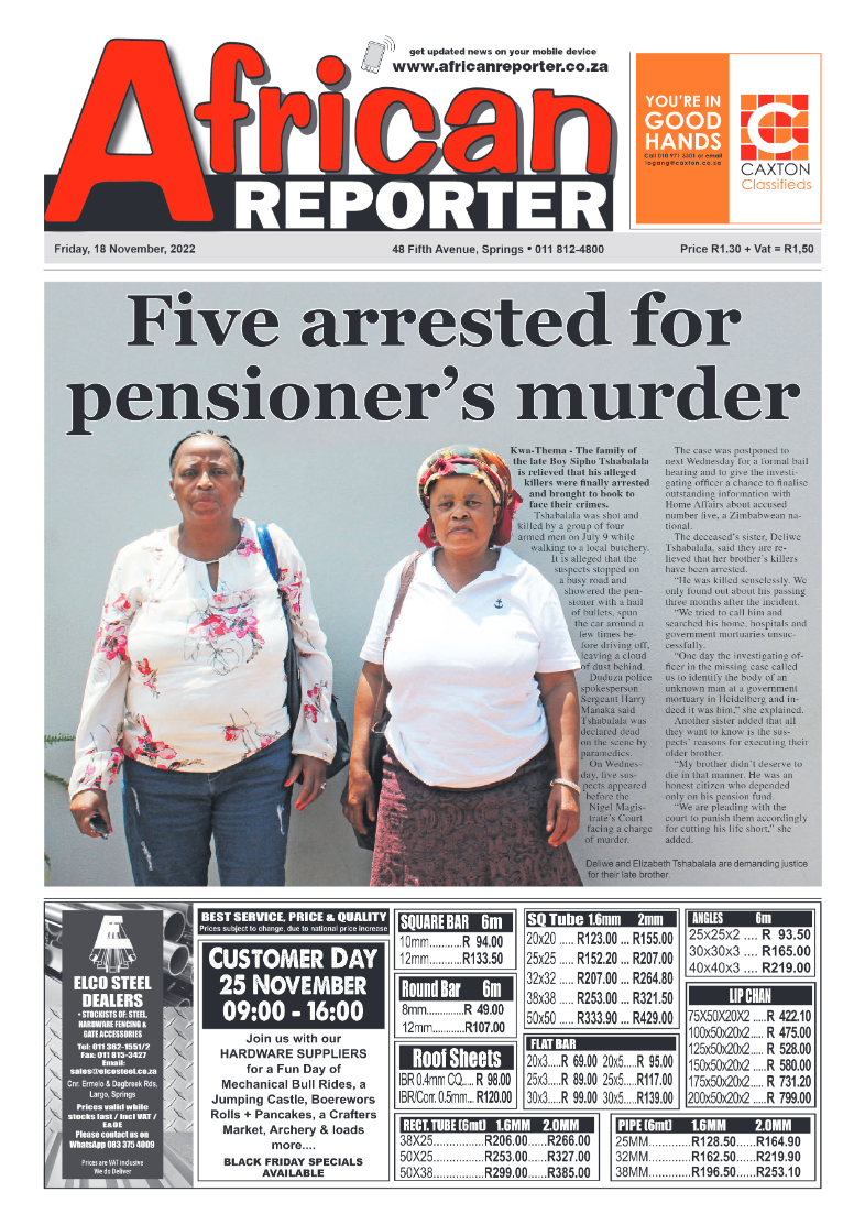 African Reporter 18 Nov 2022 page 1