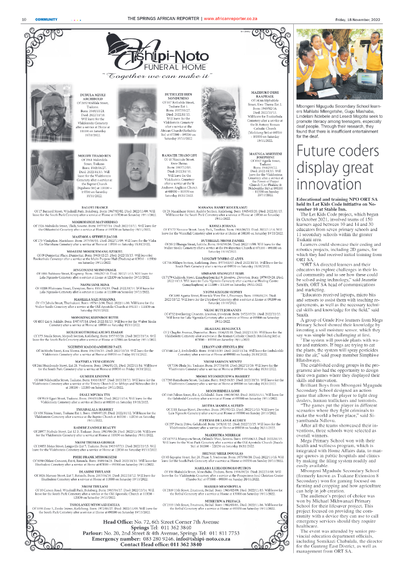 African Reporter 18 Nov 2022 page 10