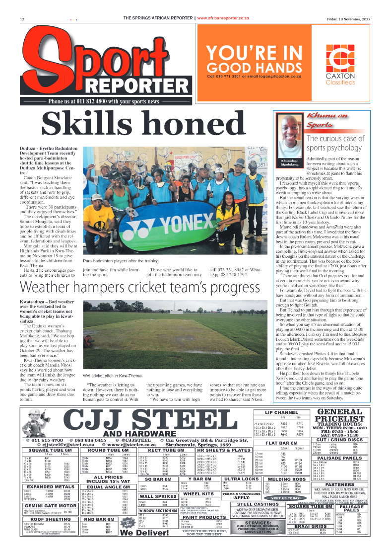 African Reporter 18 Nov 2022 page 12