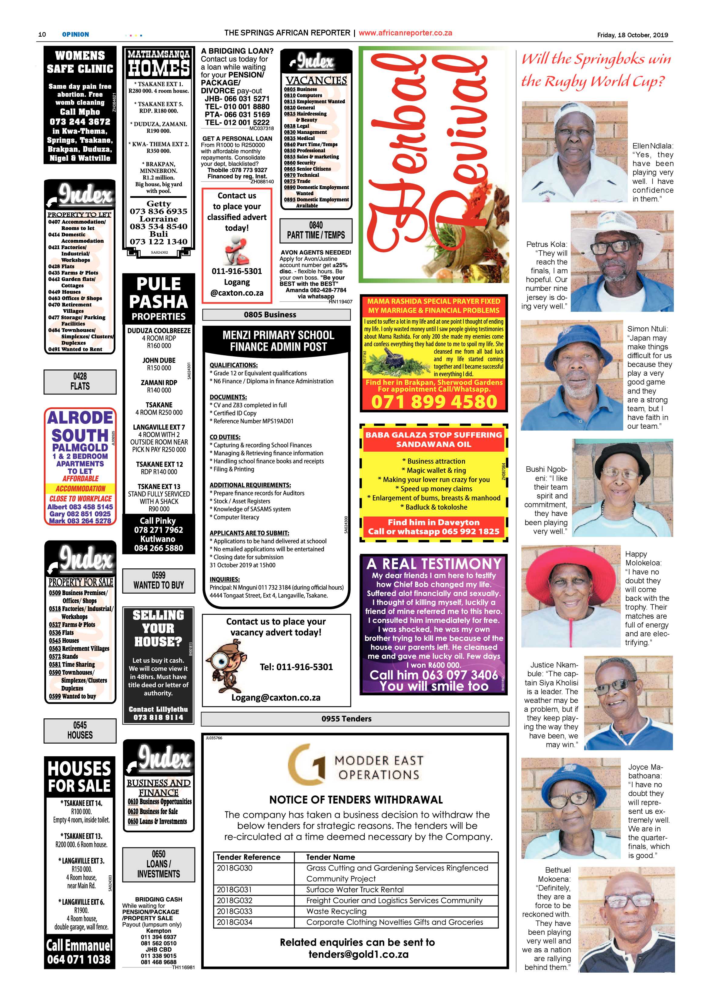 African Reporter 18 October 2019 page 10