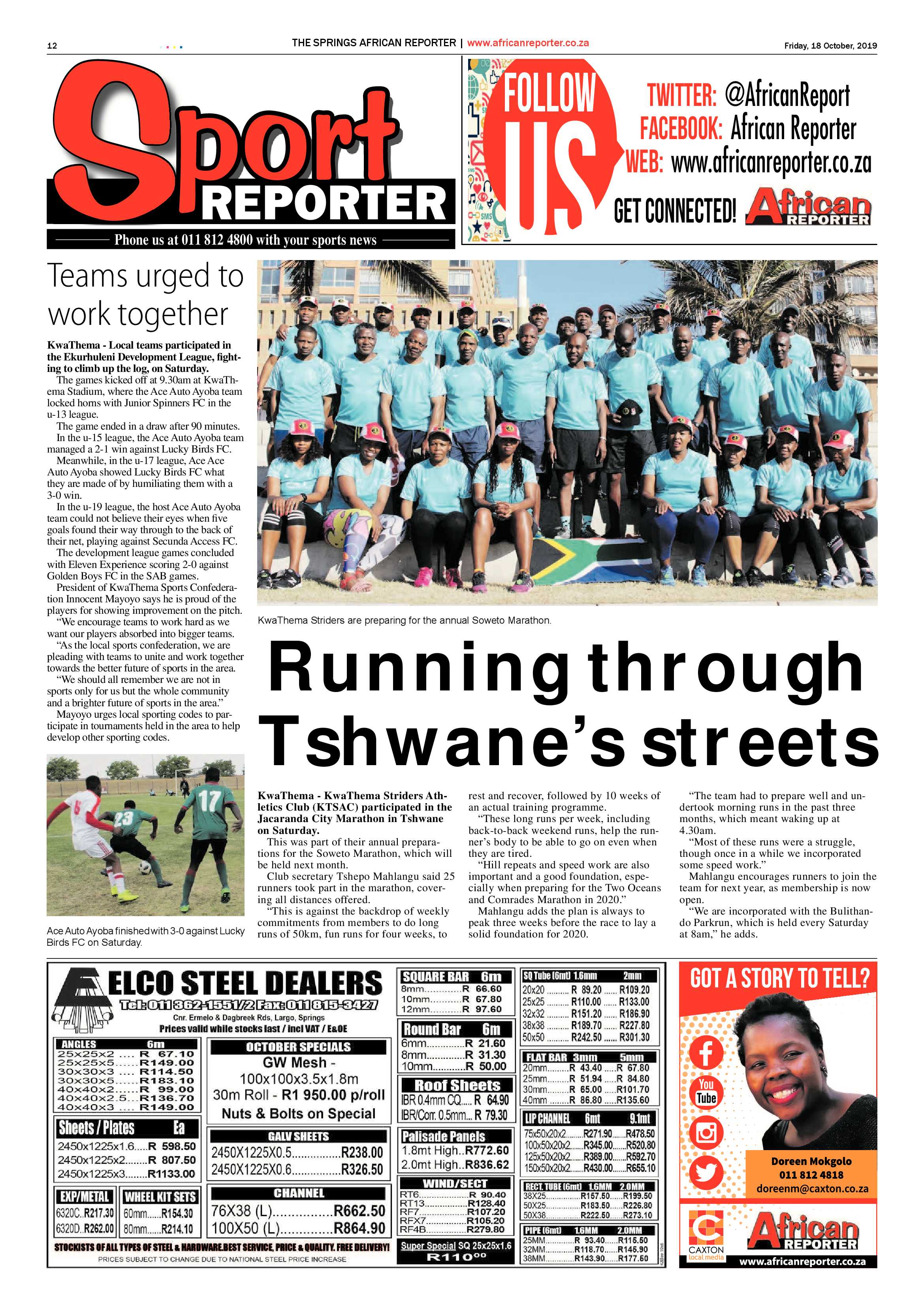 African Reporter 18 October 2019 page 12