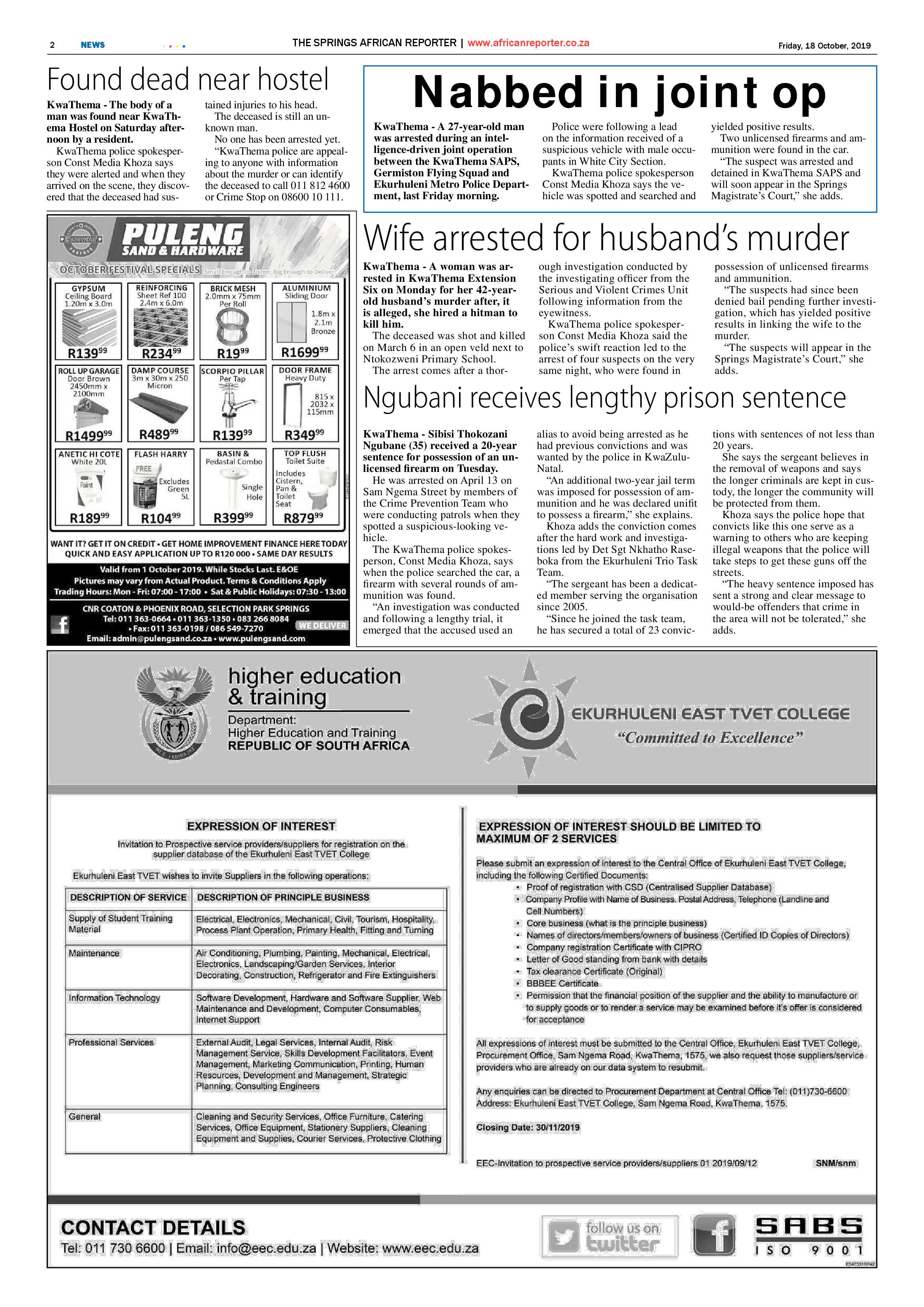 African Reporter 18 October 2019 page 2