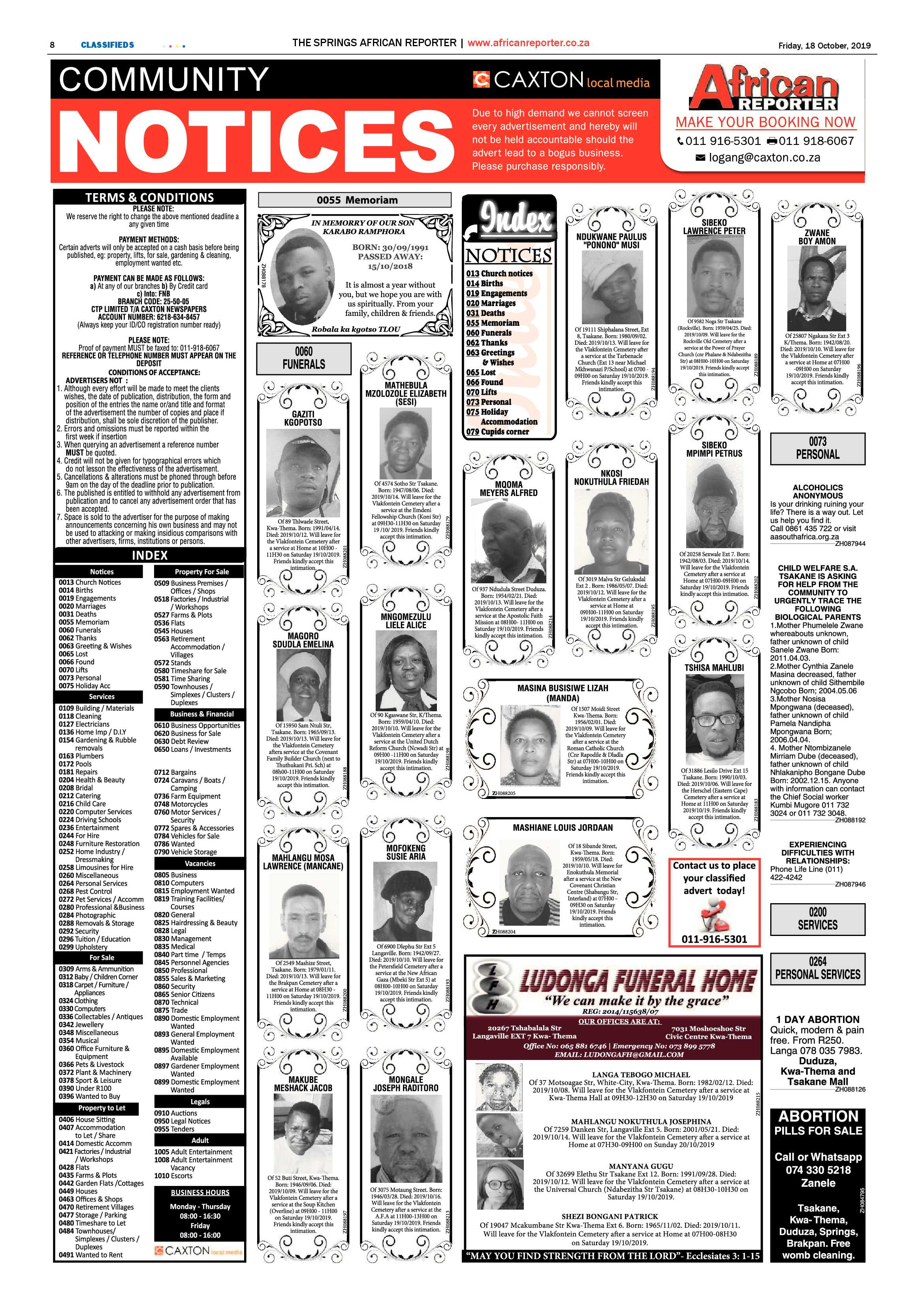 African Reporter 18 October 2019 page 8