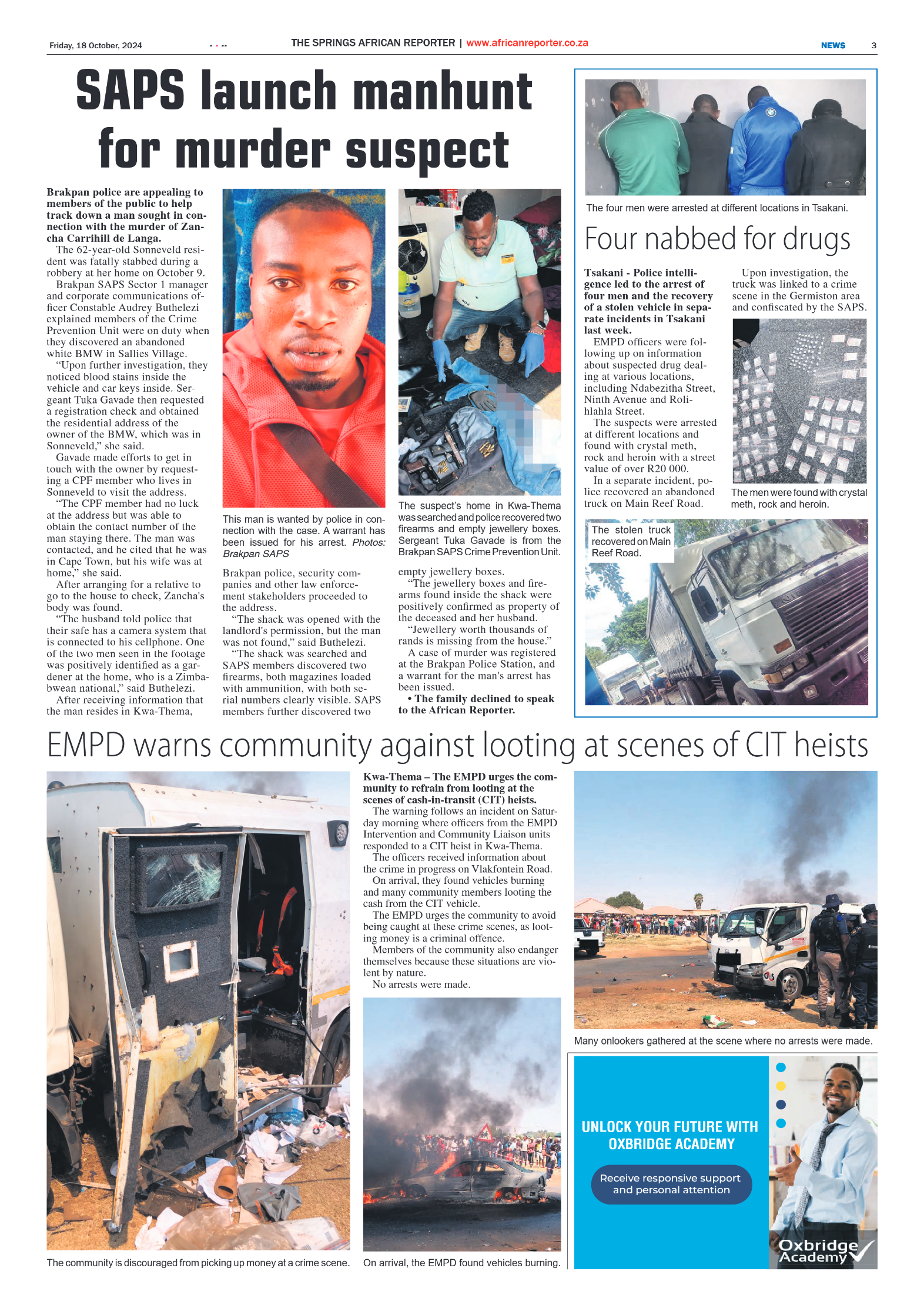 African Reporter 18 October 2024 page 3