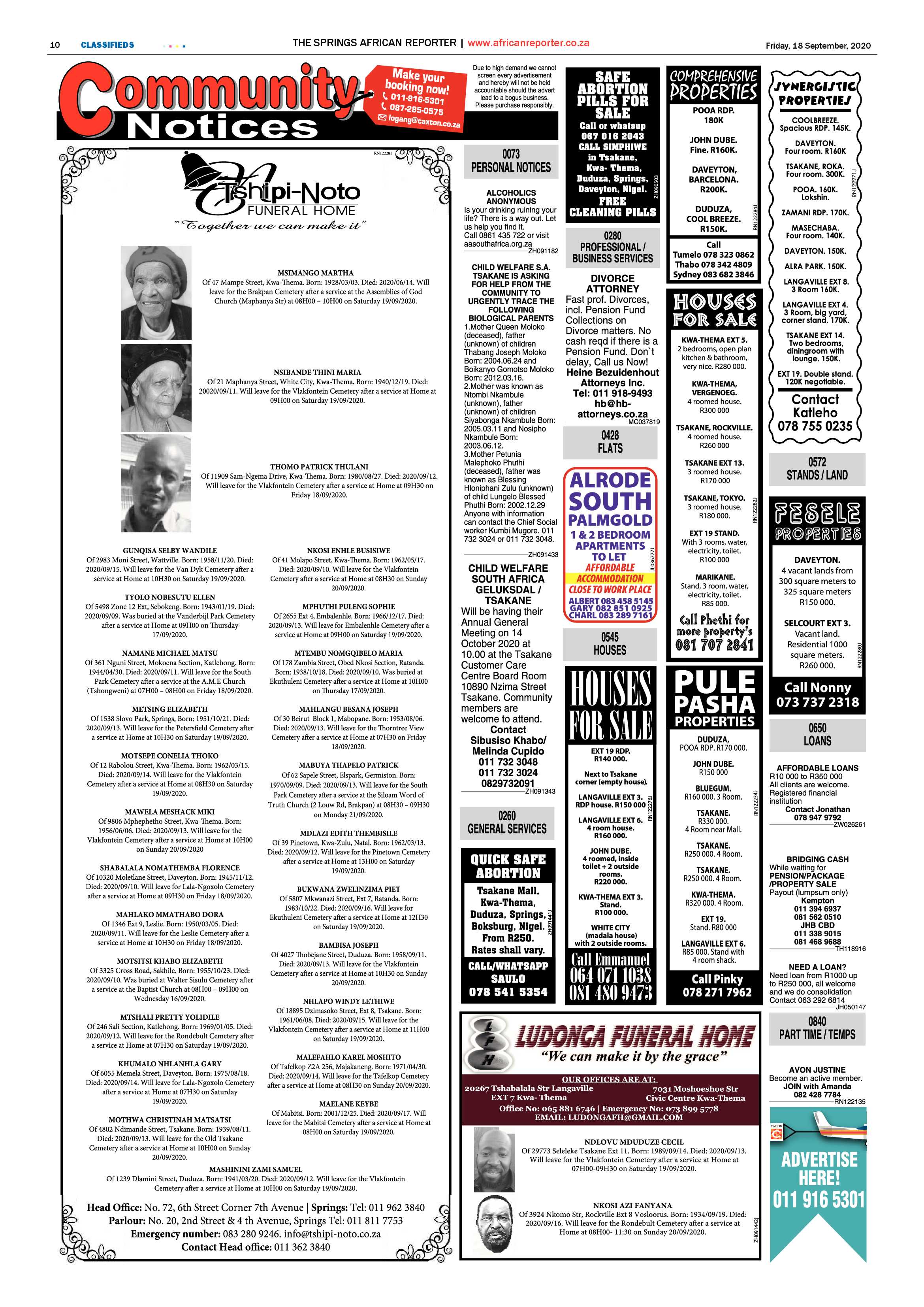 African Reporter 18 September 2020 page 10