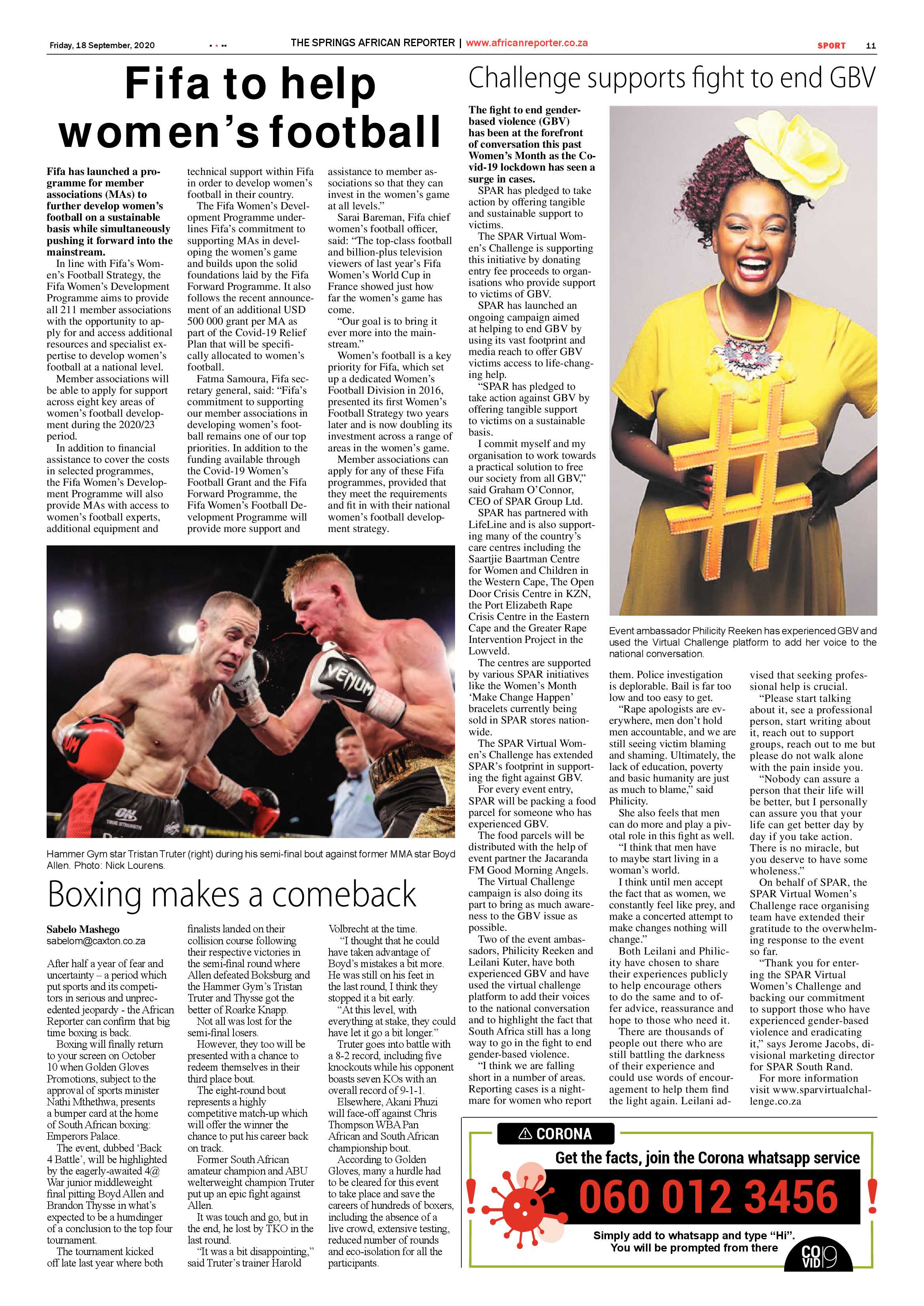 African Reporter 18 September 2020 page 11